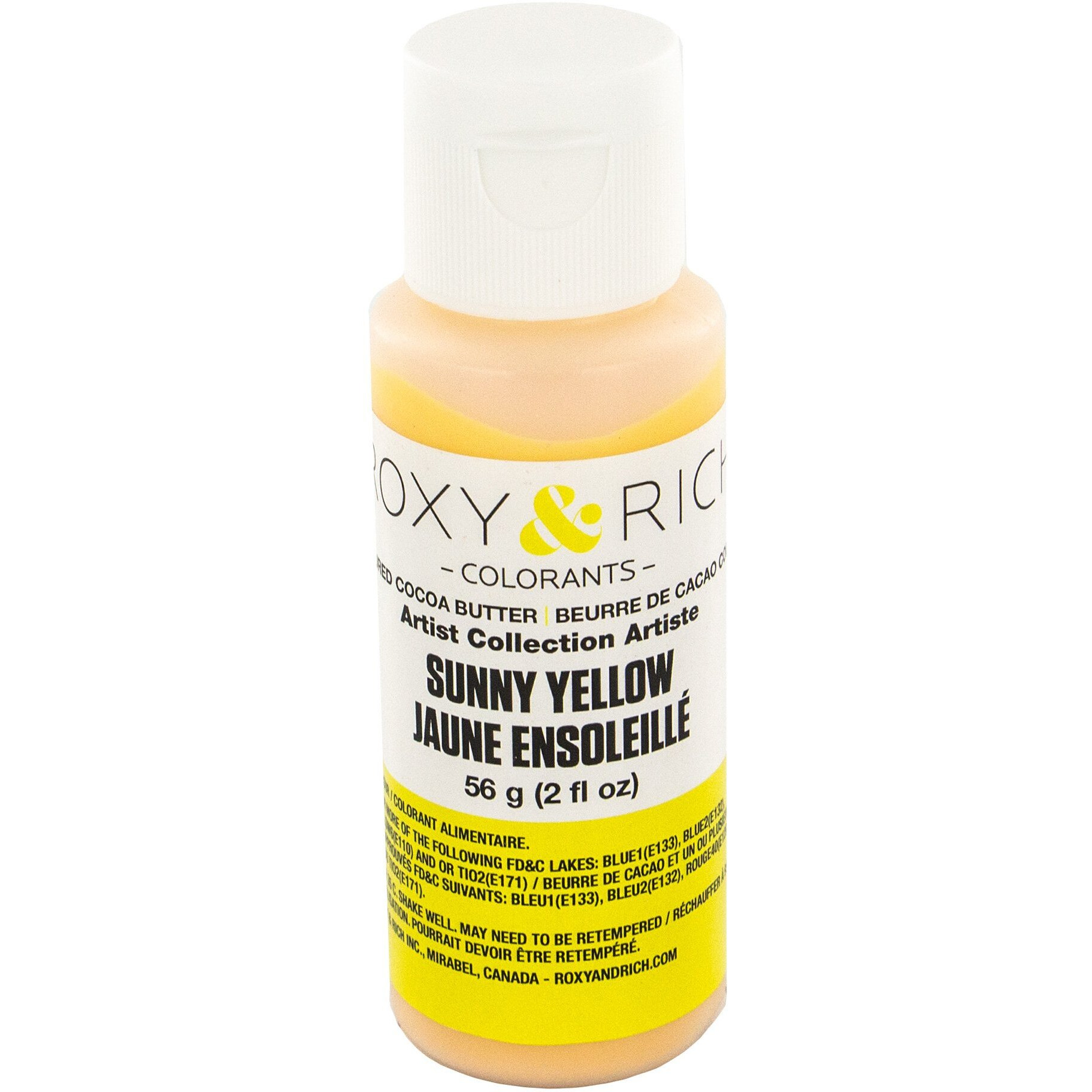 Roxy & Rich Artist Collection Cocoa Butter, 56 Grams Sunny Yellow