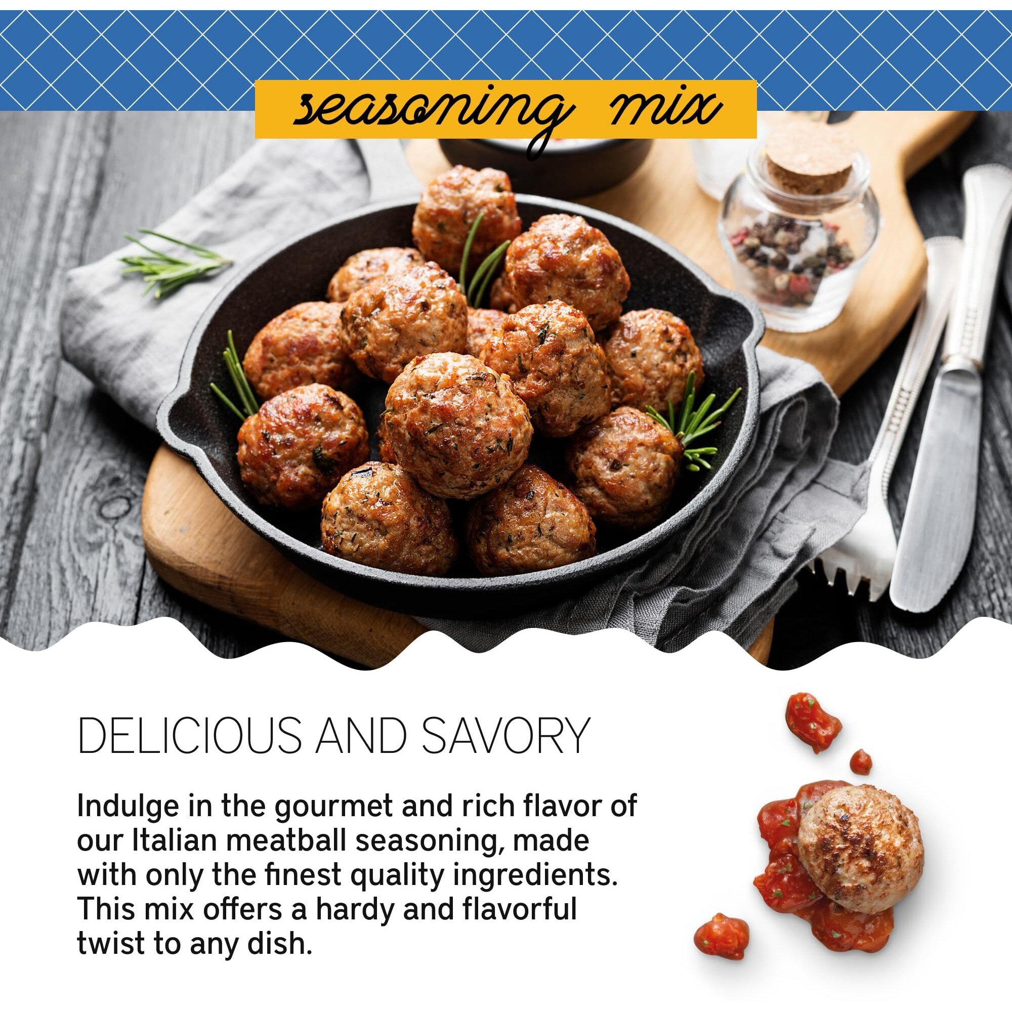 Southern Living Italian Meatball Seasoning Mix, Seasoning & Sauce Spice For Meatballs, Burgers, Meatloaf, Grilling, Bbq, Chili, 2.41 Oz.