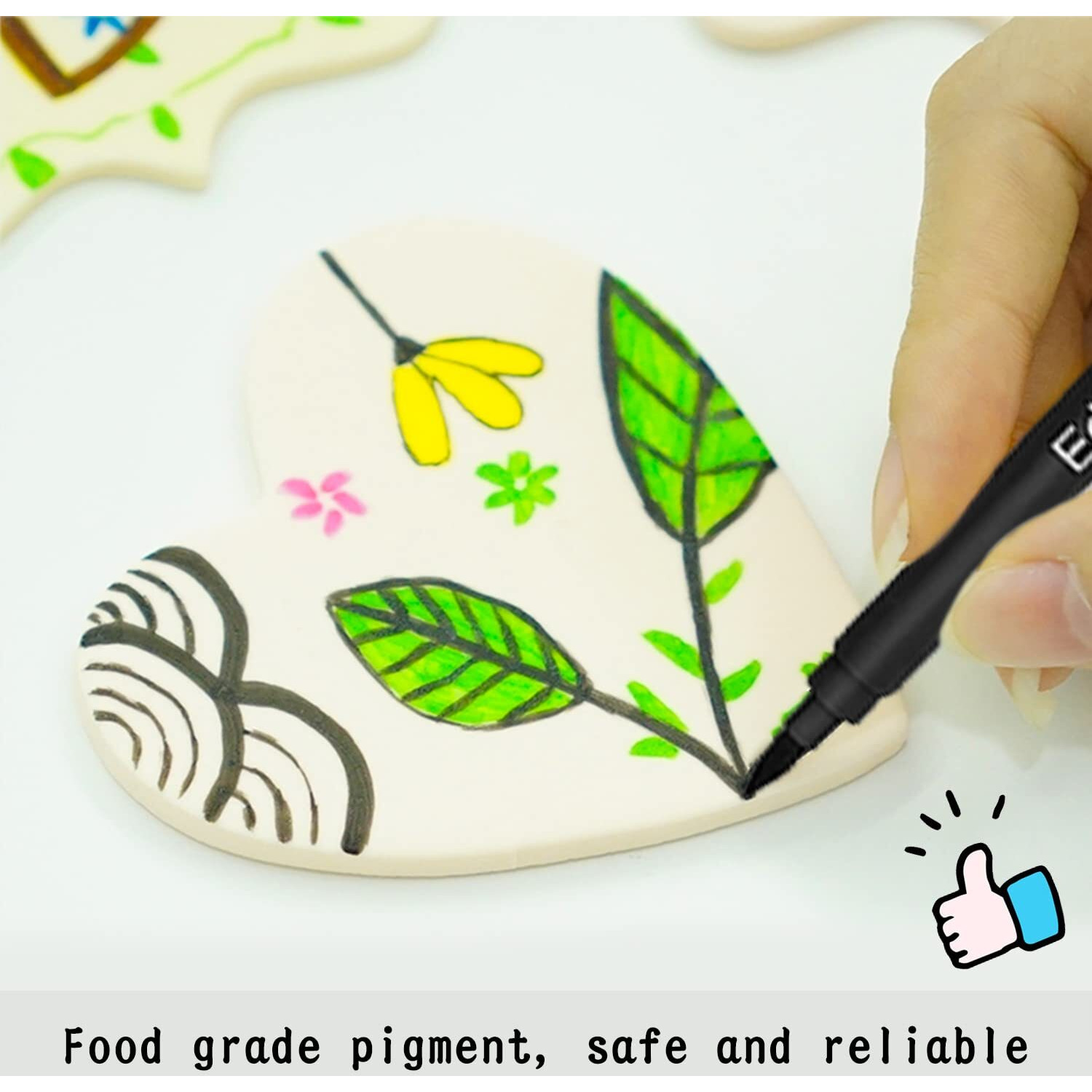 Edible Markers, Edible Markers For Cookies Food Coloring Pens,Black Color Food Decorating Pens, Fine And Thick Tip Food Grade Gourmet Writers For Diy Fondant Cakes Baking Party Decorating Drawing Writing (New 3Pcs)