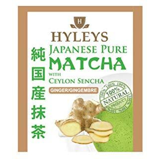 Hyleys Matcha Tea Bags With Ginger - 25 Tea Bags (Japanese Pure Matcha Wellness Green Tea)