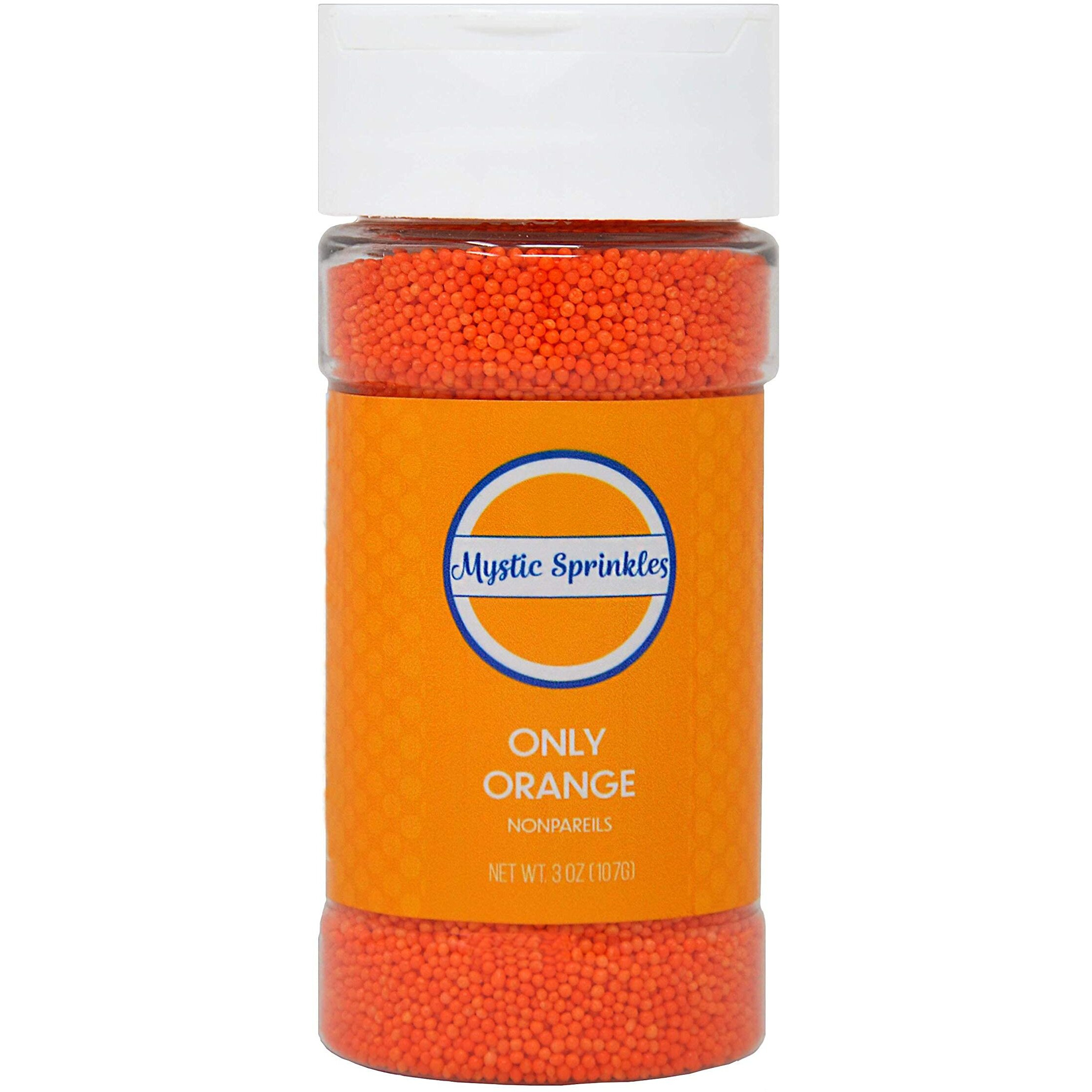 Mystic Sprinkles Solid Color Nonpareils 3.8Oz Bottle (Only Orange)