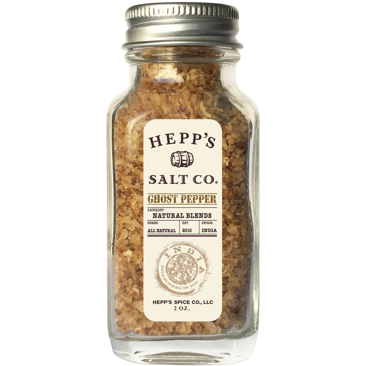 Hepp's Salt Co, Ghost Pepper Salt, 2 Oz Jar