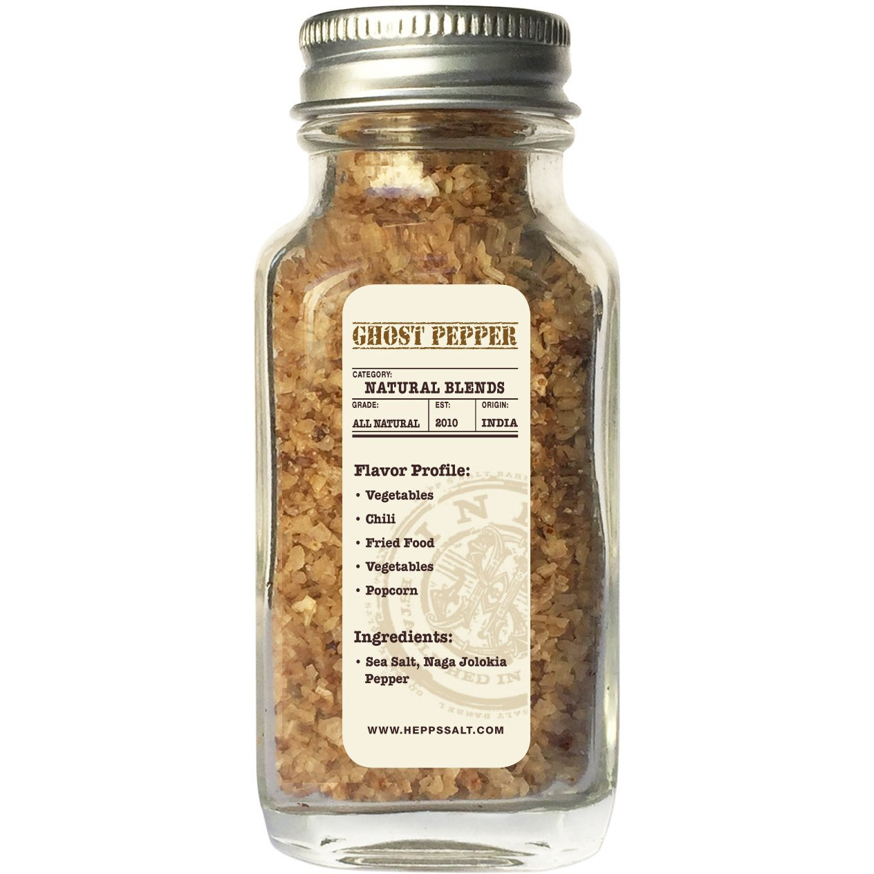 Hepp's Salt Co, Ghost Pepper Salt, 2 Oz Jar