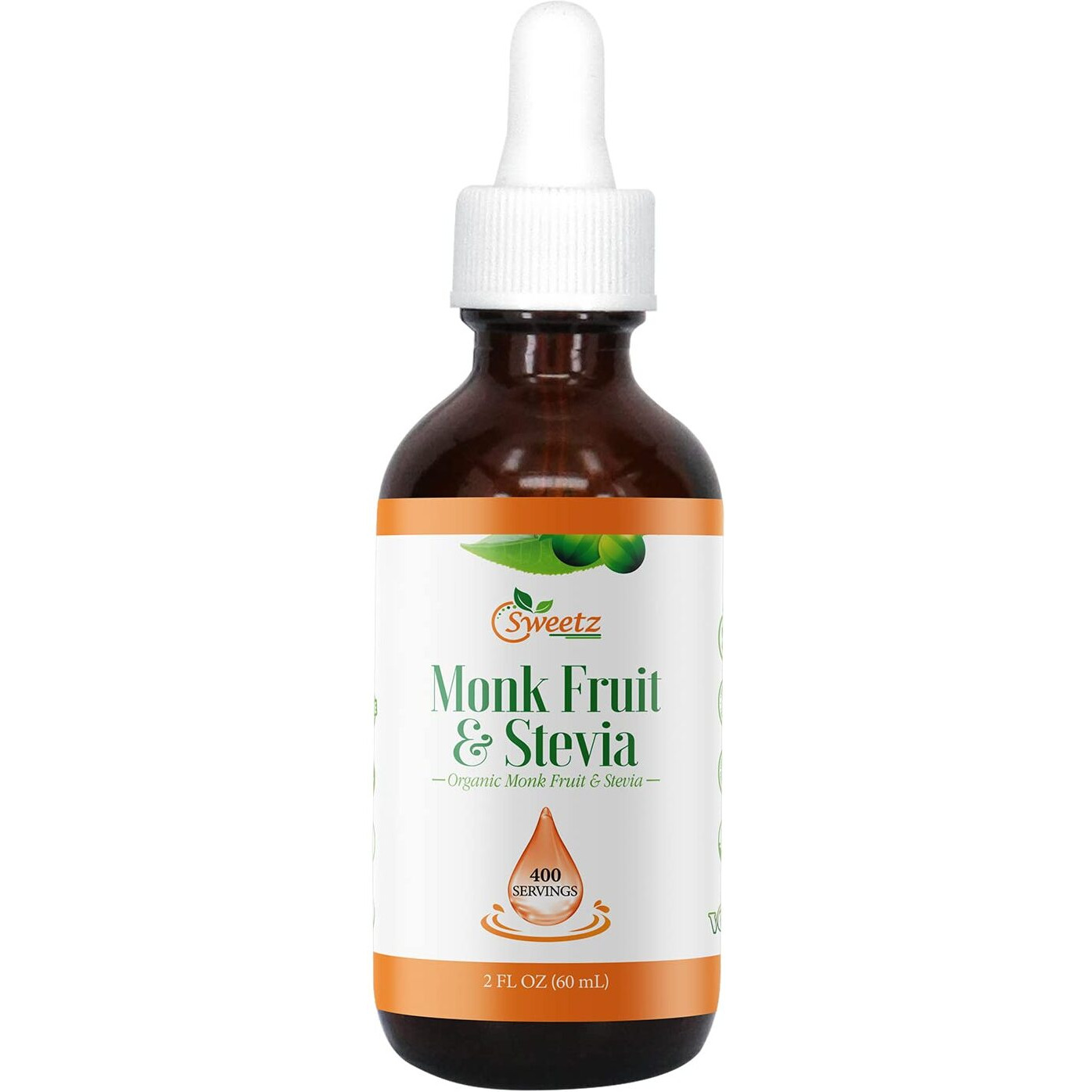 G-Sweetz Monk Fruit & Stevia Liquid Sweetener Drops - Natural Sweeteners & Sugar Alternatives - Delicious Blend With No Bitter Aftertaste - Concentrated Sweetener Liquid Drops Extract - 2 Fl Oz (400 Servings)
