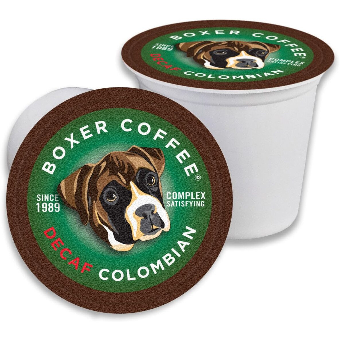 Boxer Coffee 52 Count Decaf Colombian Swiss Water Process Single-Serve Cups Pods Specialty Grade Gourmet Artisan Coffee, Keurig K-Cup 2.0 Compatible
