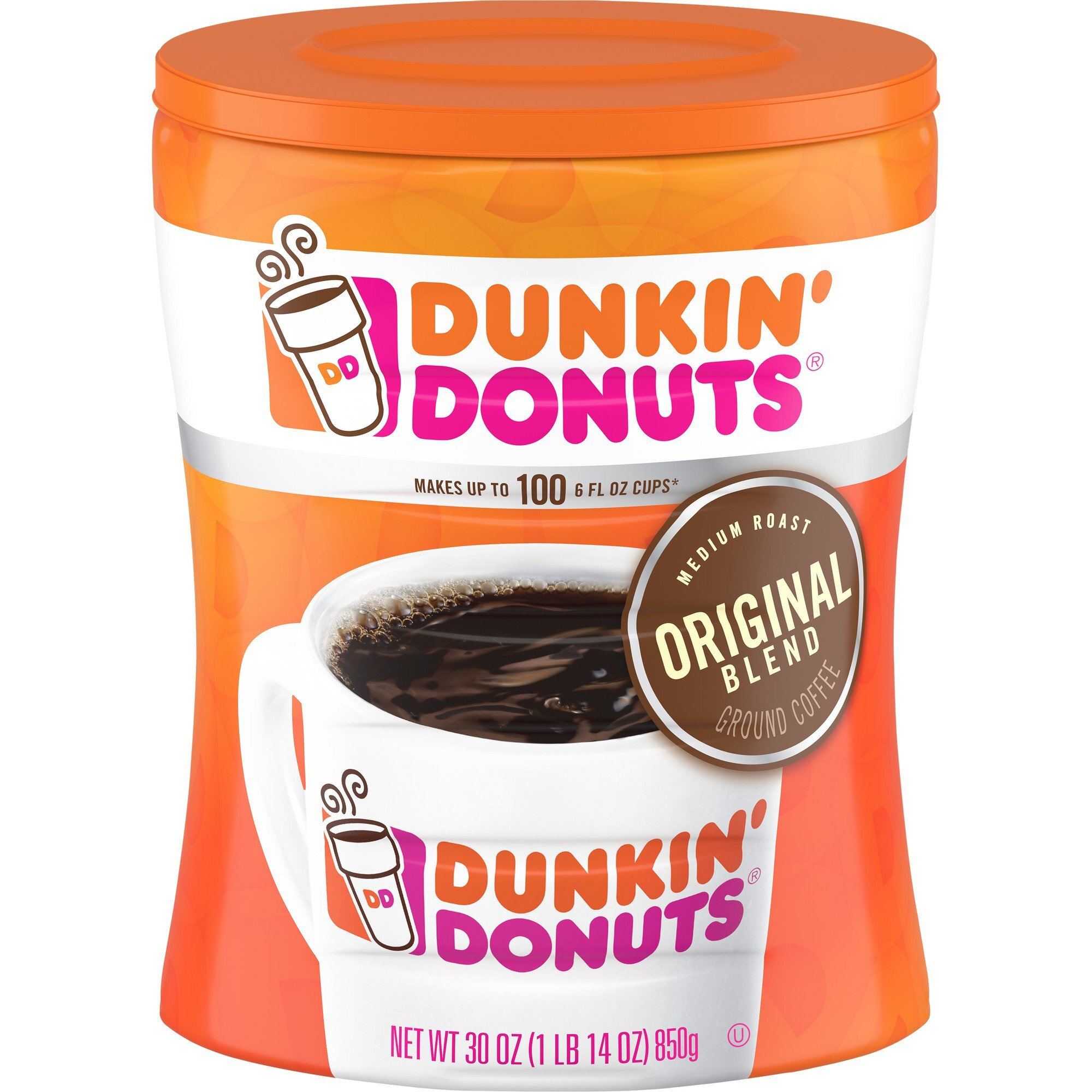 Dunkin' Donuts Original Blend Medium Roast Ground Coffee, 30 Ounces, Pack Of 4