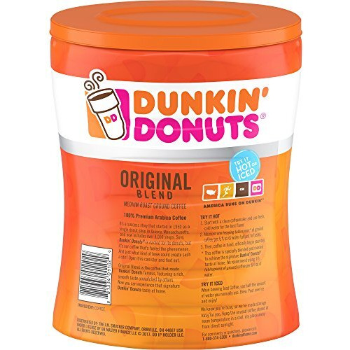 Dunkin' Donuts Original Blend Medium Roast Ground Coffee, 30 Ounces, Pack Of 4
