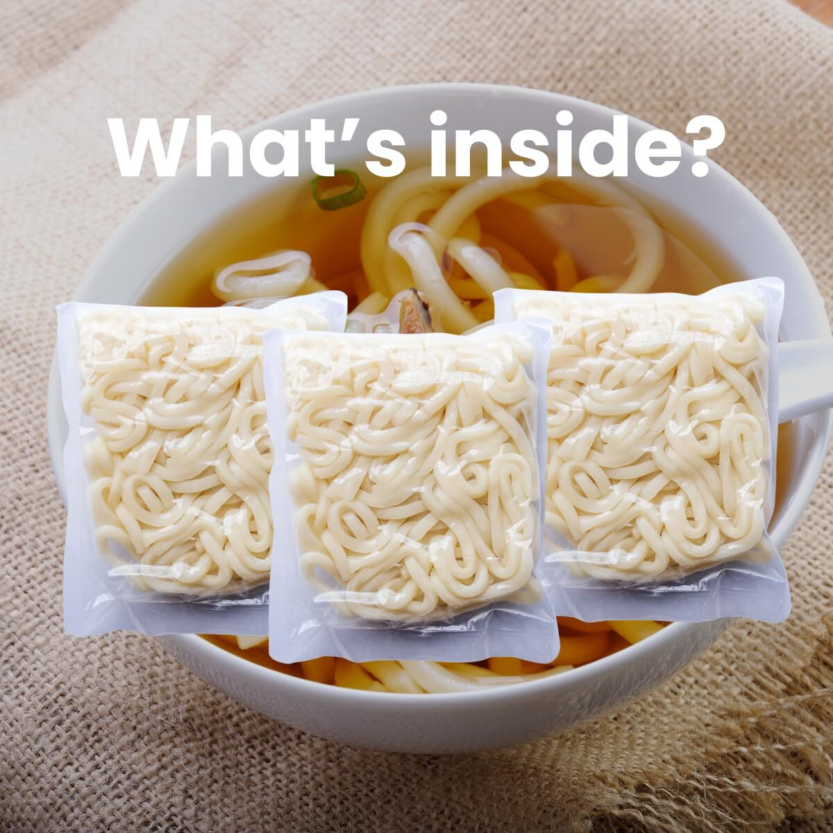 Unha's Japanese Sanuki Fresh Udon Noodles, Jumbo Style Chewy Noodles With No Soup, Quick And Easy, Individual Pack 22 Oz (200G/3Pack)