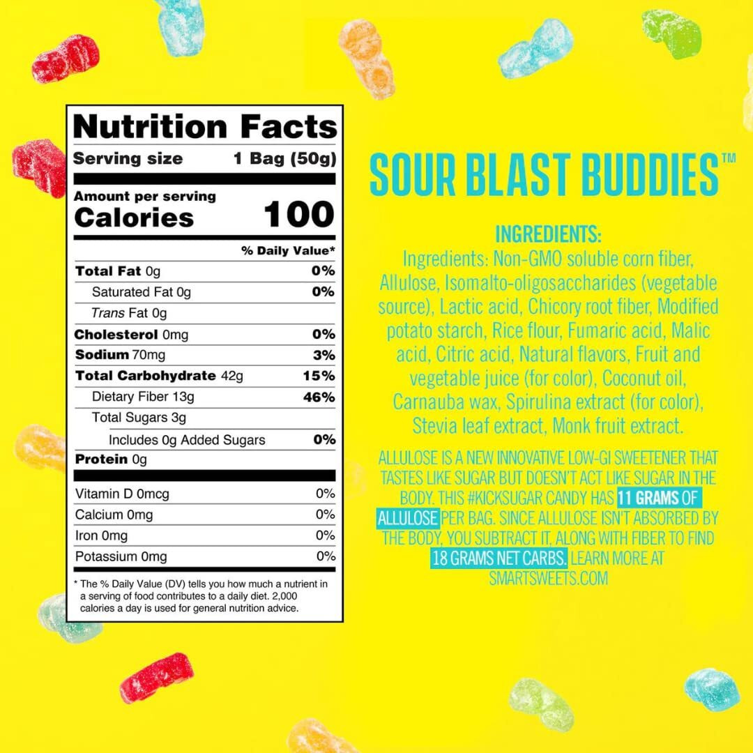 Smartsweets Variety Pack, Candy With Low Sugar & Calorie, Healthy Snacks For Kids & Adults - 1.8Oz (Pack Of 7)