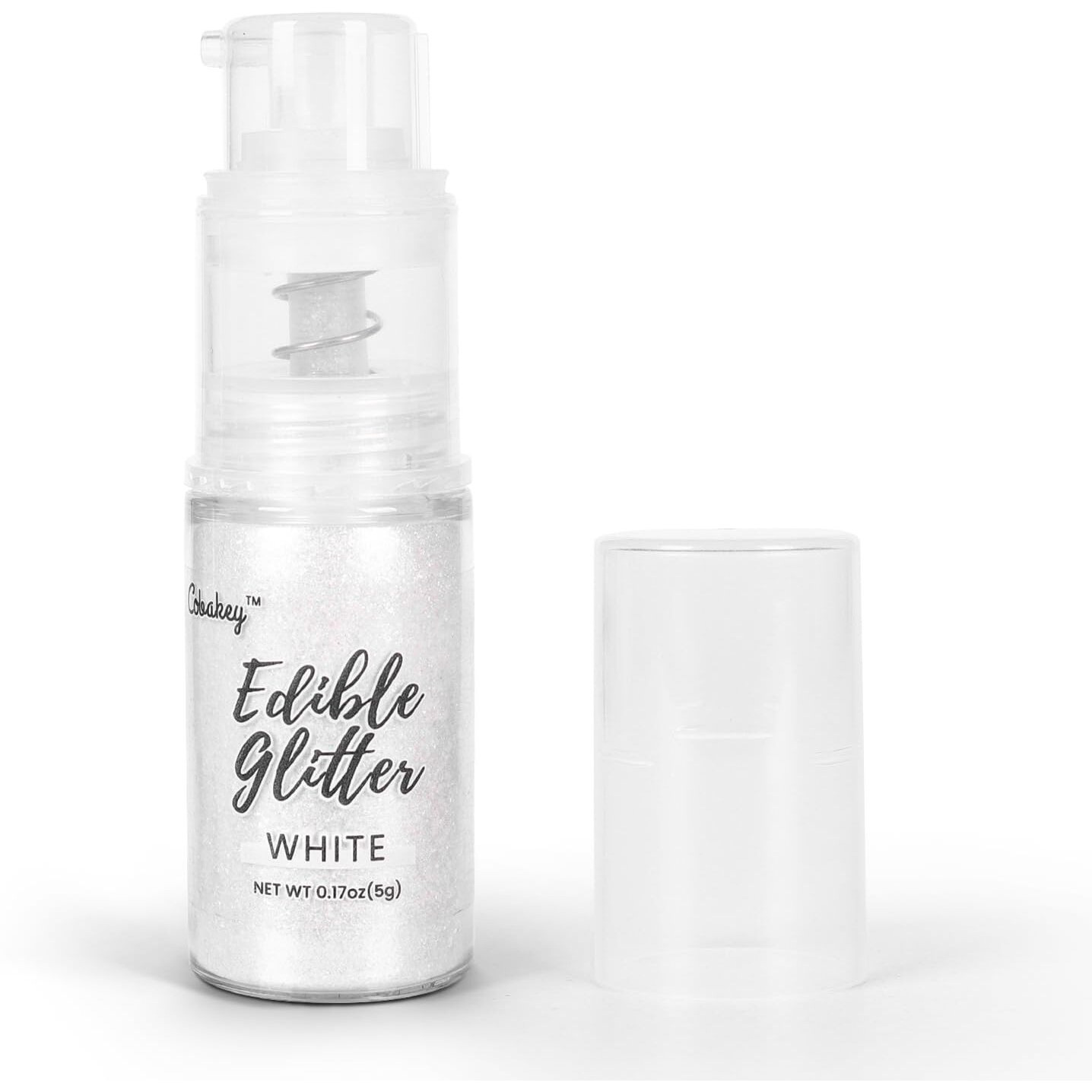 Shimmer White Edible Glitter Spray, 5G Edible Glitter For Cocktails, Cobakey Luster Dust Edible For Cake Decorating, Drinks, Baking, Chocolate, Strawberrie