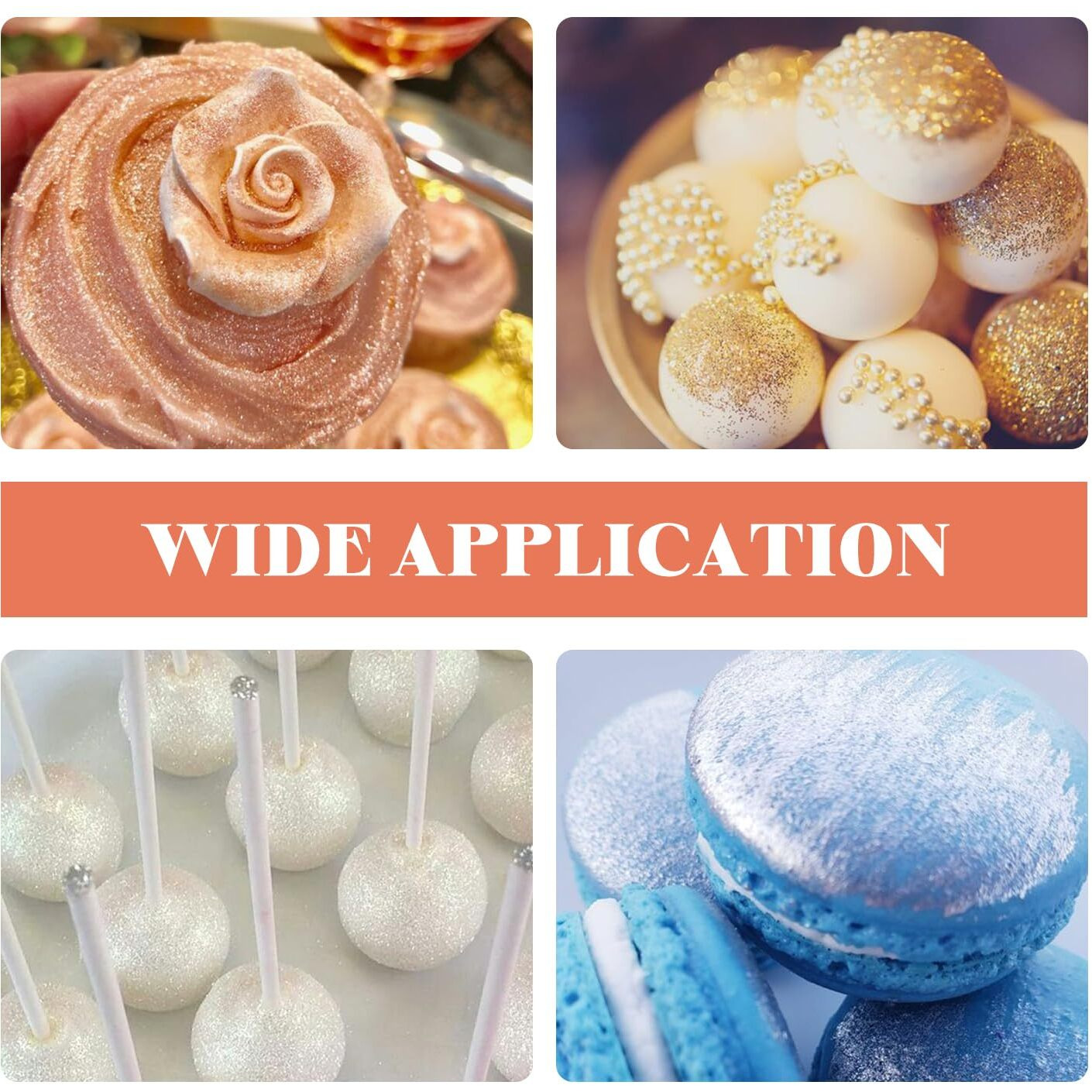 Shimmer White Edible Glitter Spray, 5G Edible Glitter For Cocktails, Cobakey Luster Dust Edible For Cake Decorating, Drinks, Baking, Chocolate, Strawberrie