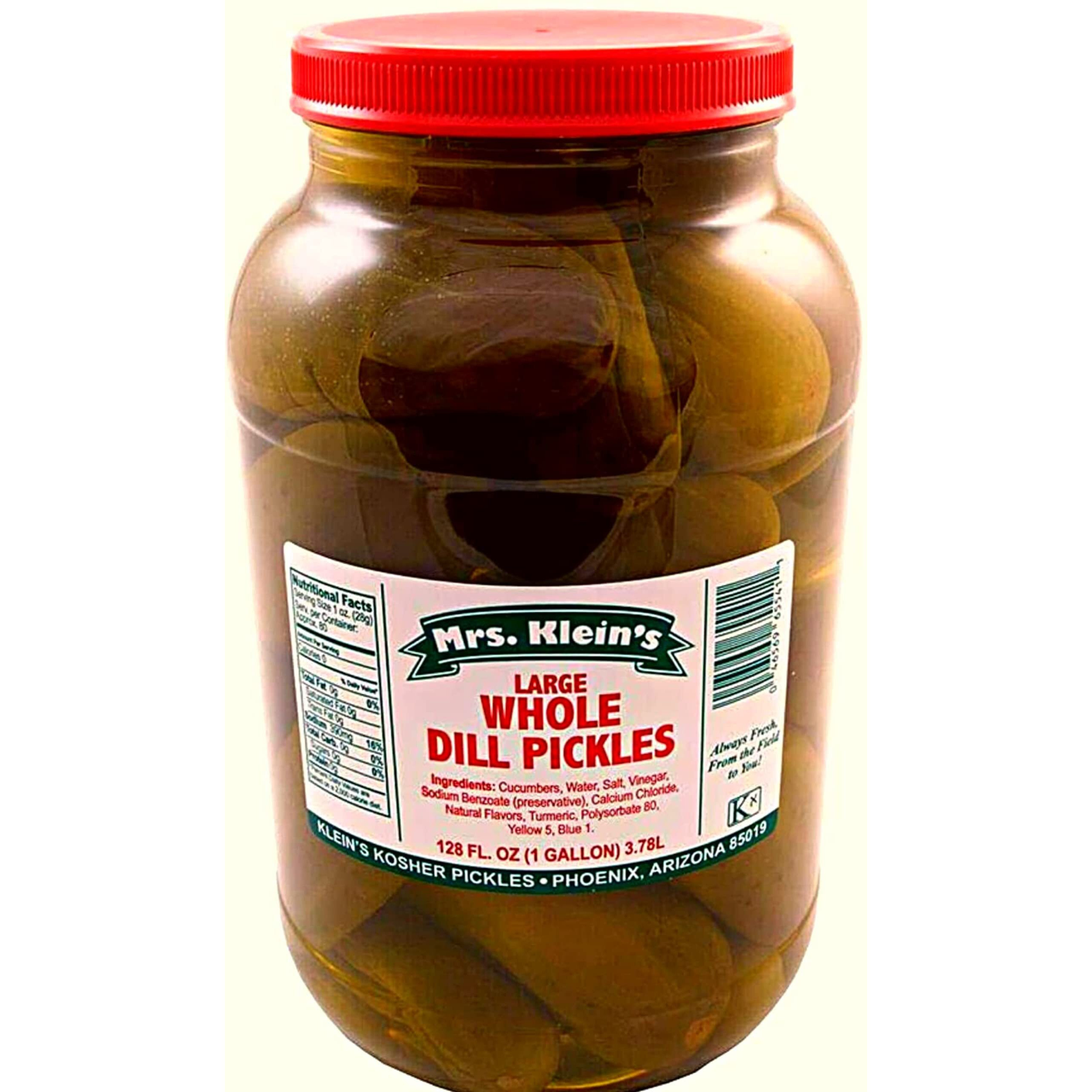 Large Whole Kosher Dill Pickles  1 Gallon  128 Oz  Big Pickles In Pickle Juice Brine  The Perfect Sandwich Pickle