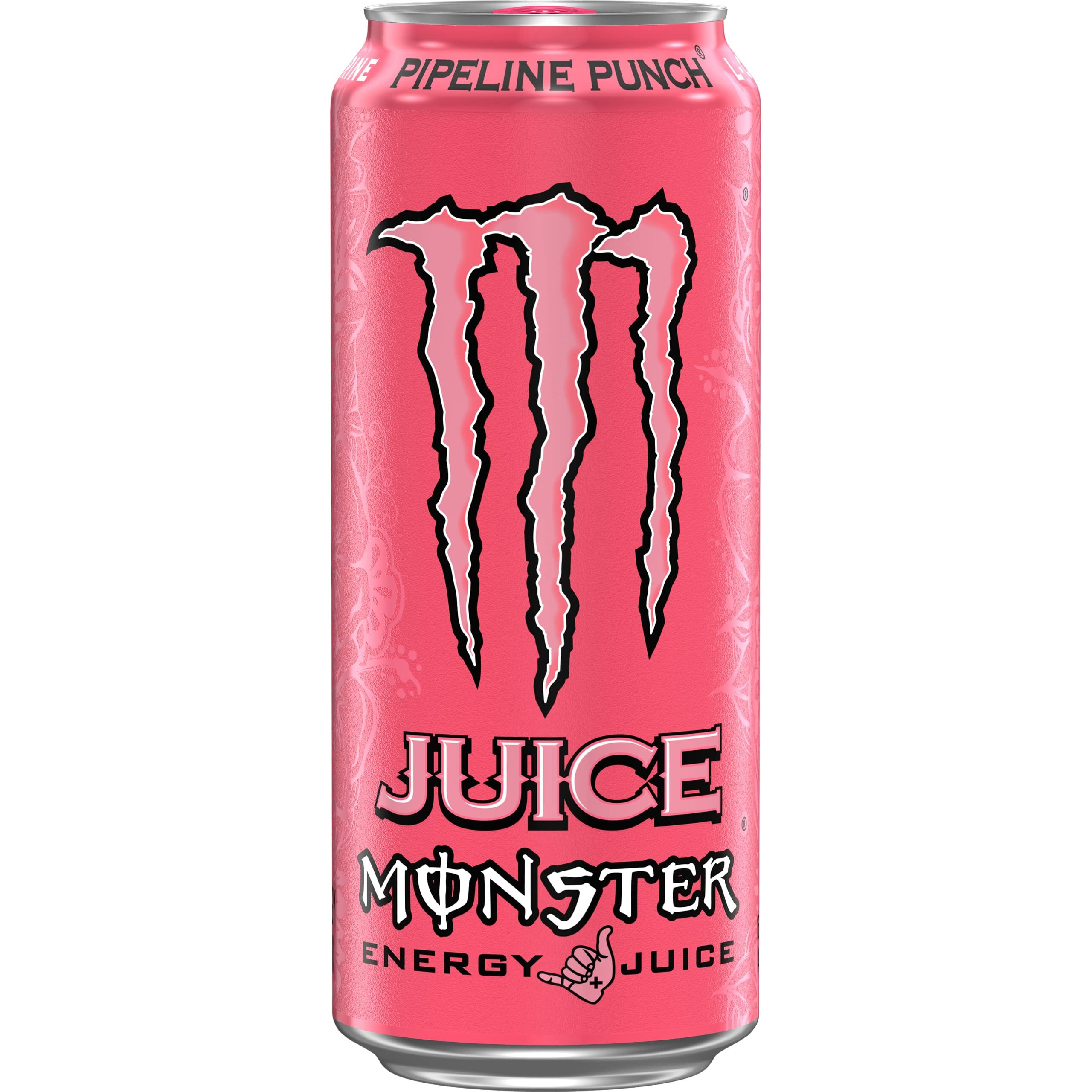Monster Energy Juice Pipeline Punch, Energy + Juice, Energy Drink, 16 Ounce (Pack Of 15)