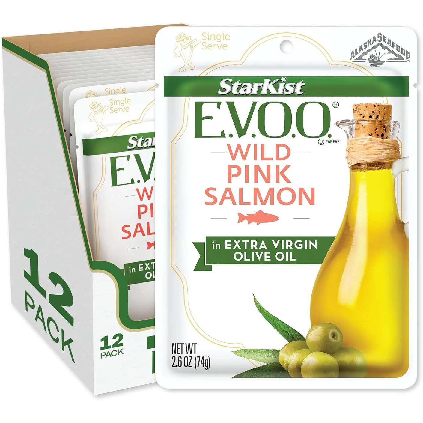 Starkist E.V.O.O. Wild-Caught Pink Salmon, 2.6 Oz, Pack Of 12