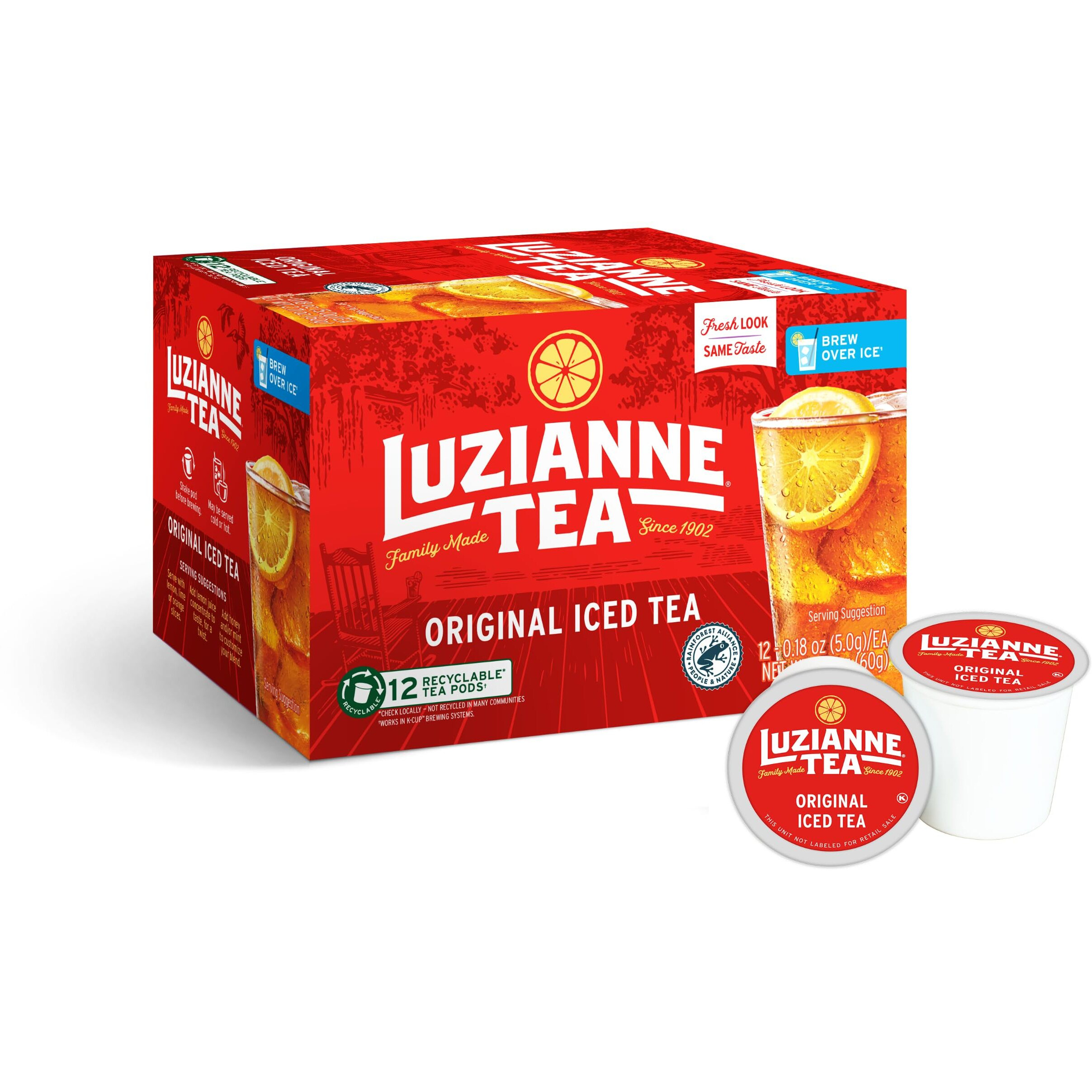 Luzianne Unsweetened Iced Tea Single Serve Pods, 12Ct Box (Pack Of 1)