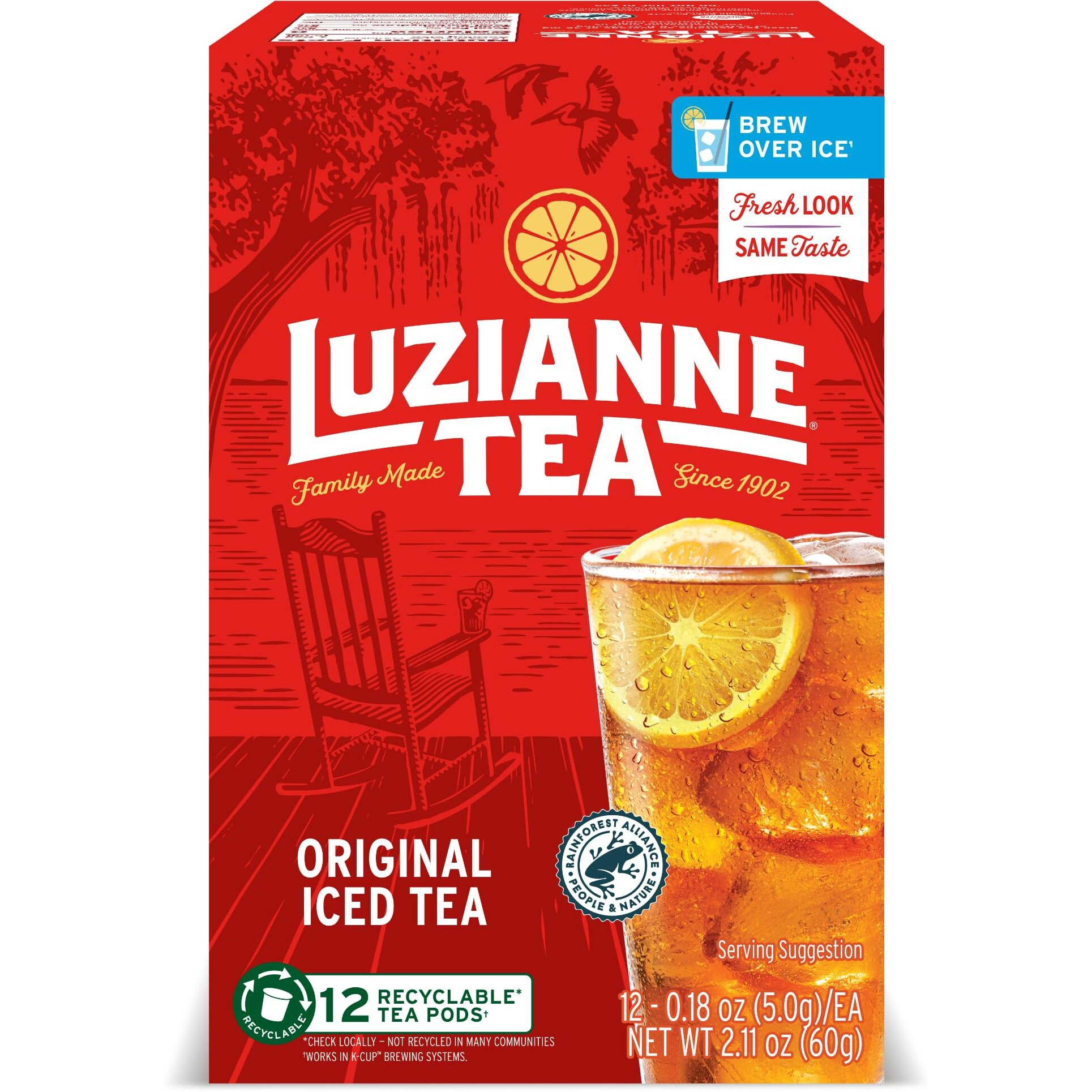 Luzianne Unsweetened Iced Tea Single Serve Pods, 12Ct Box (Pack Of 1)