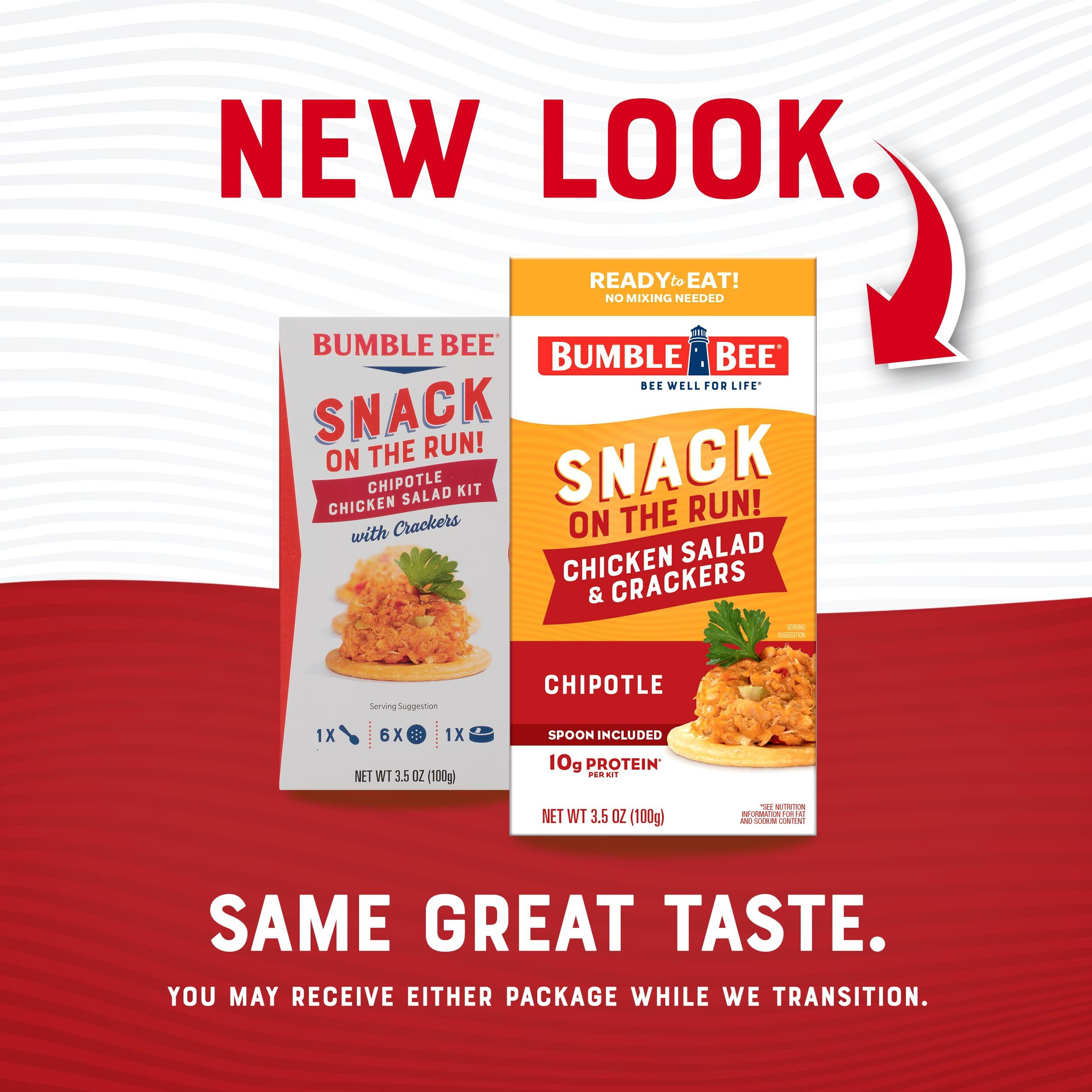 Bumble Bee Snack On The Run Chipotle Chicken Salad With Crackers Kit, 3.5 Oz (Case Of 12) - Ready To Eat, Spoon Included - Shelf Stable & Convenient Protein Snack