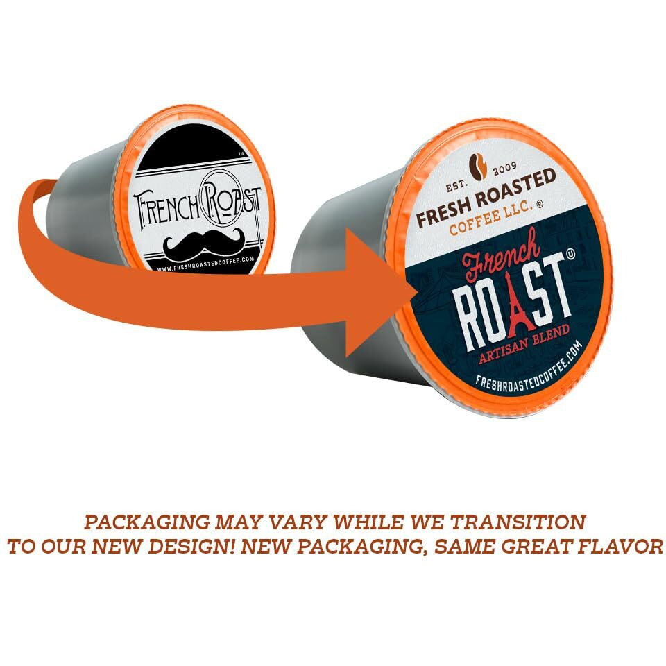 Fresh Roasted Coffee, French Roast, Dark, Kosher, K-Cup Compatible, 96 Pods