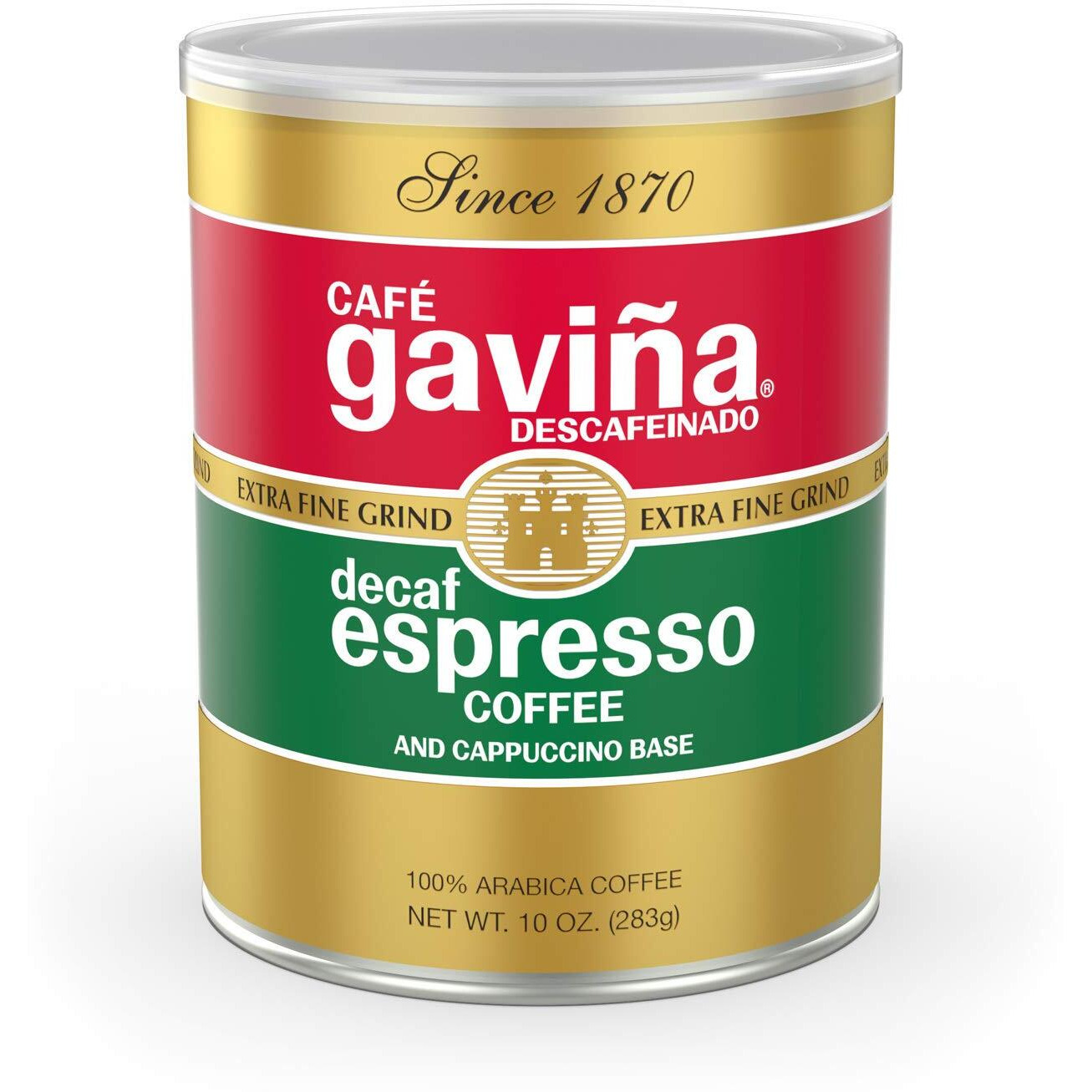Caf   Gavia Decaf Espresso Roast Extra Fine Ground Coffee, 100% Arabica, 10 Oz Can