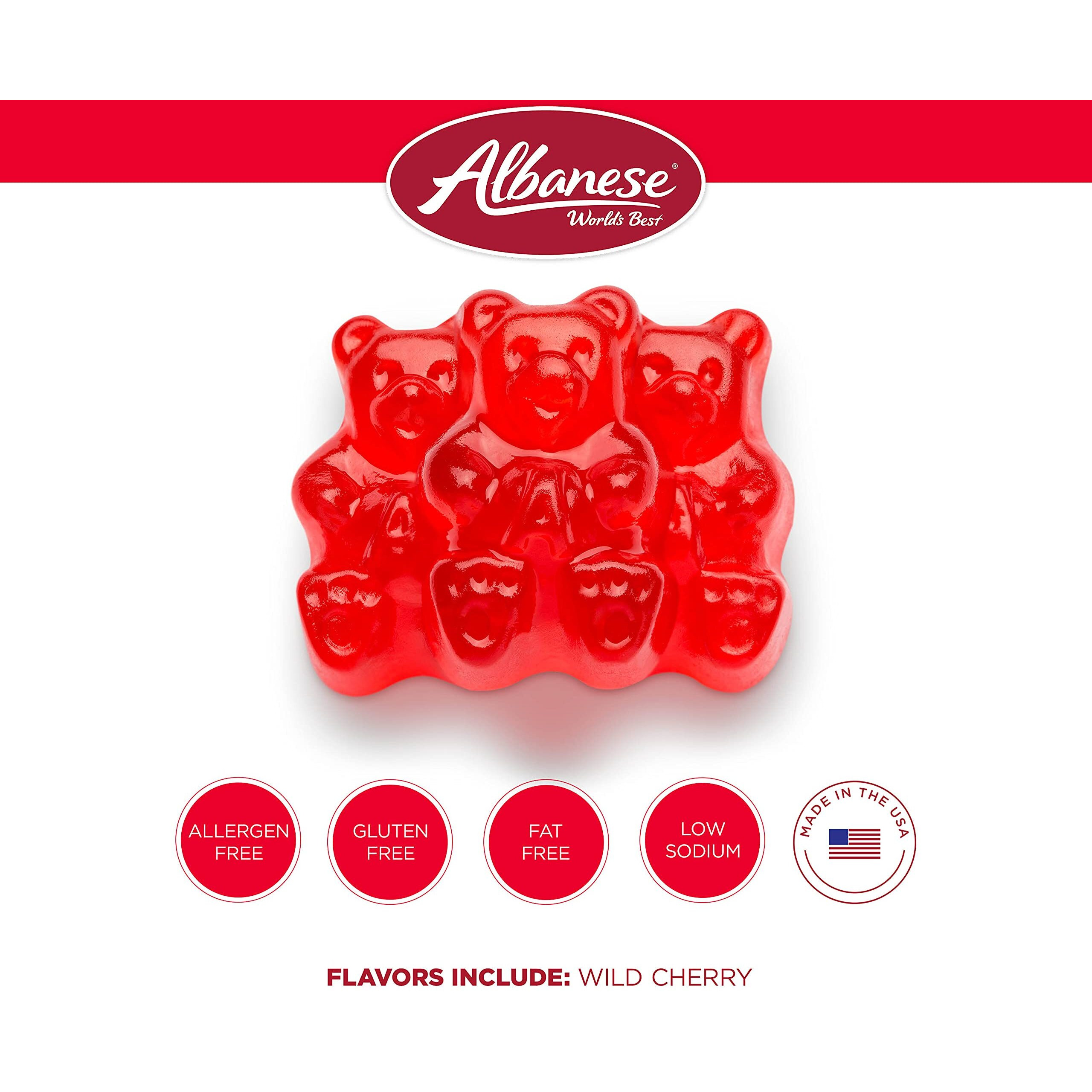 Albanese World's Best Wild Cherry Gummi Bears, 5Lbs Of Candy
