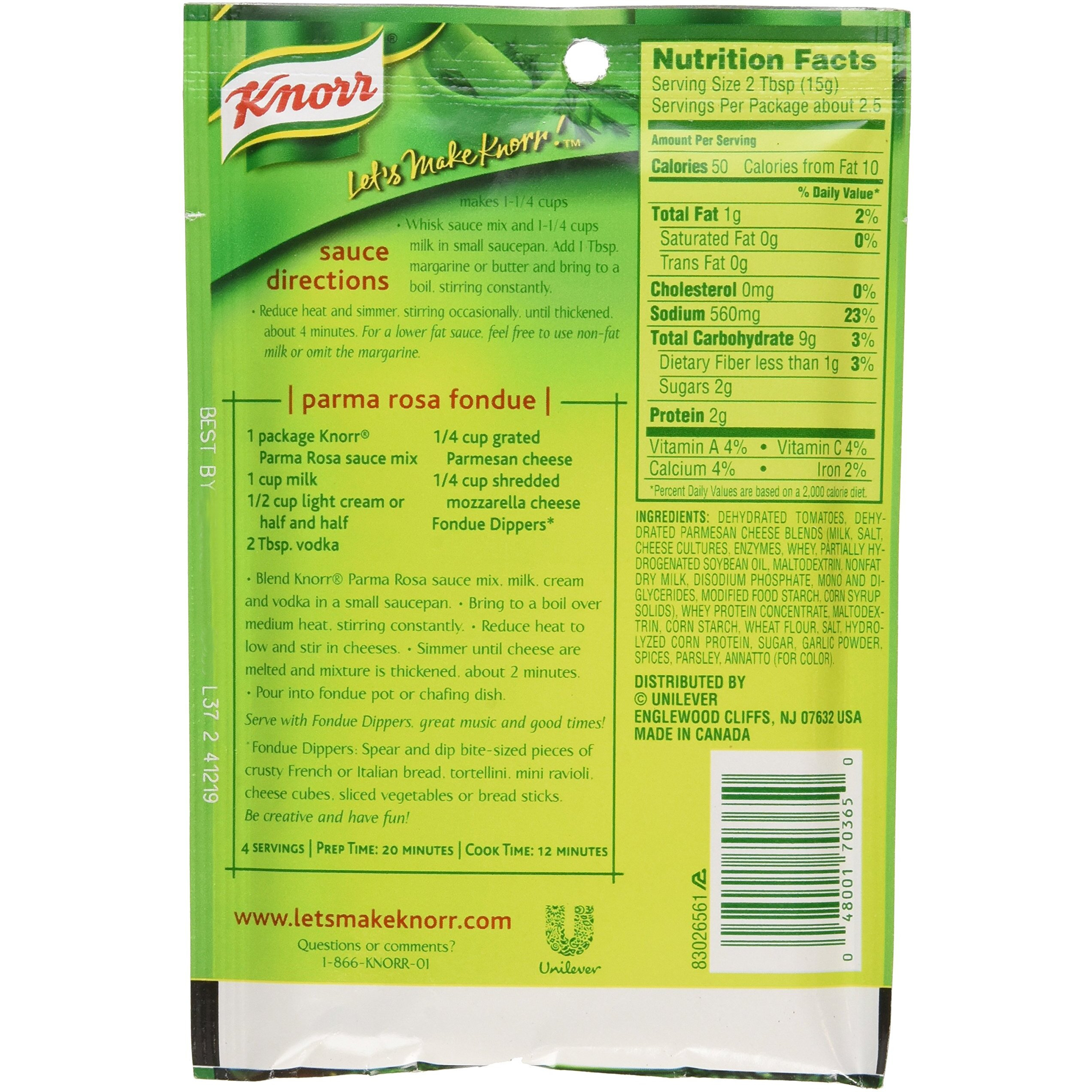 Knorr Pasta Sauces, Parma Rosa Sauce Mix, 1.3 Oz (Pack Of 6)