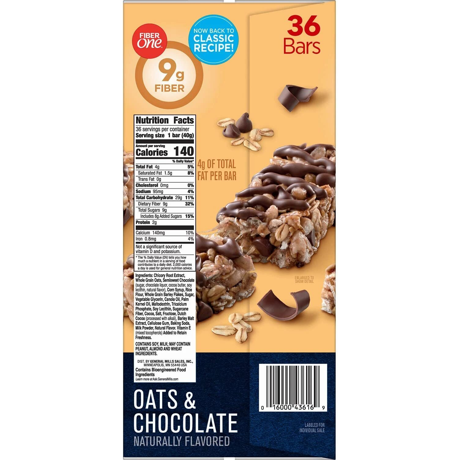 Fiber One Oats And Chocolate Chewy Bars, 1.4 Ounce (Pack Of 36)