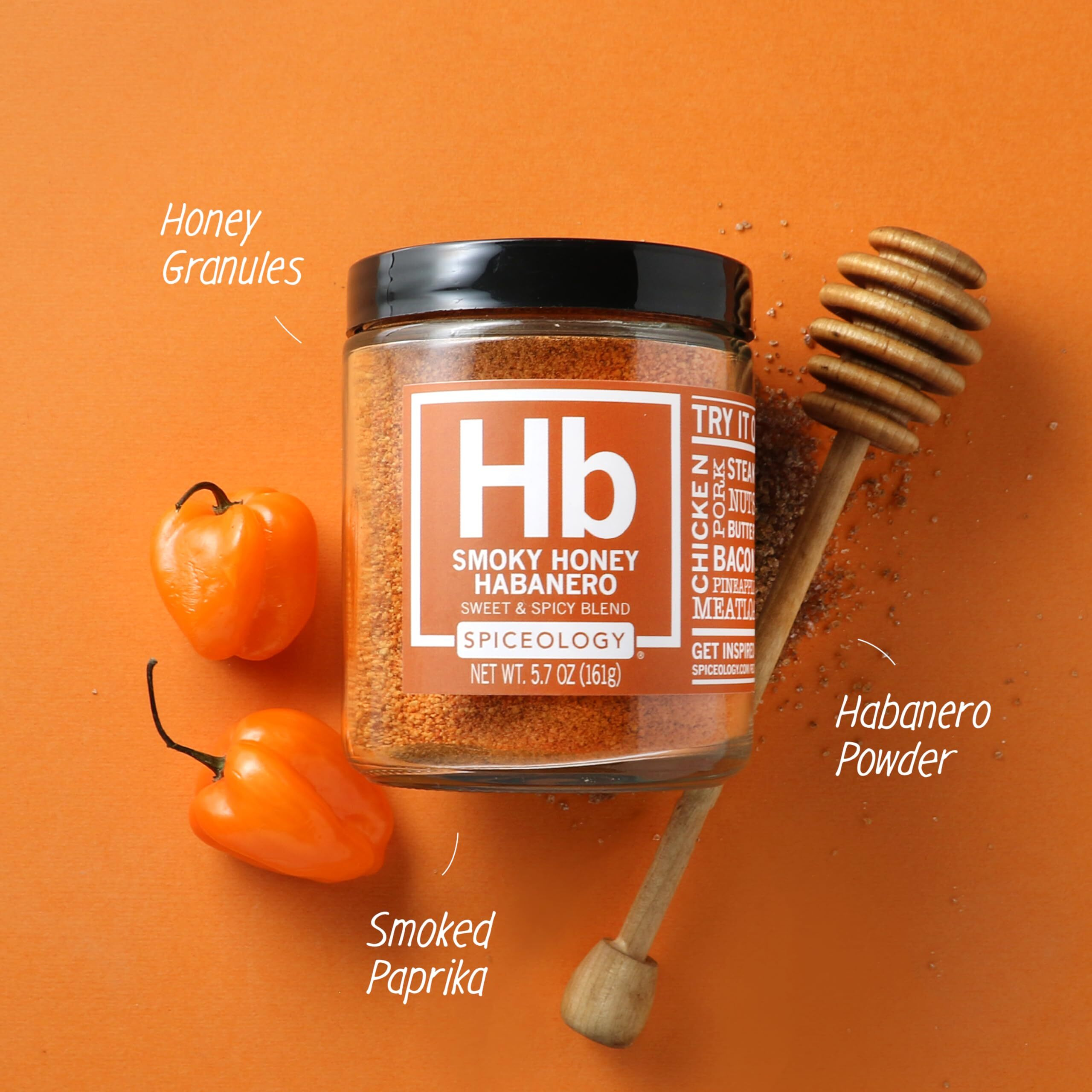 Spiceology - Smoky Honey Habanero - Sweet And Spicy Honey Bbq Rub - Spices And Seasonings - 5.7 Oz