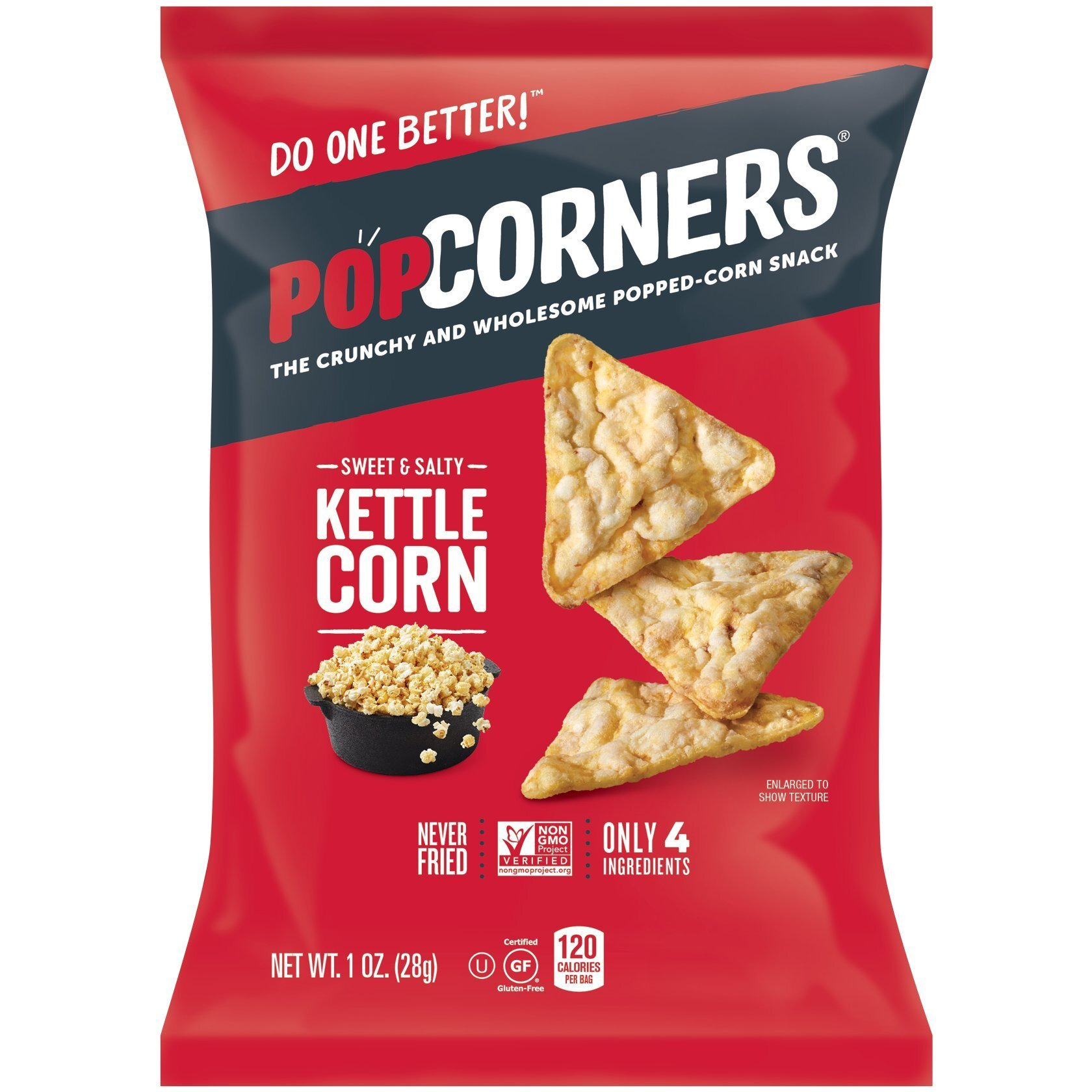 Popcorners Snacks Variety Pack | Gluten Free Chips Snack Packs | Kettle Corn, White Cheddar, Sea Salt | 1 Ounce (Pack Of 18)