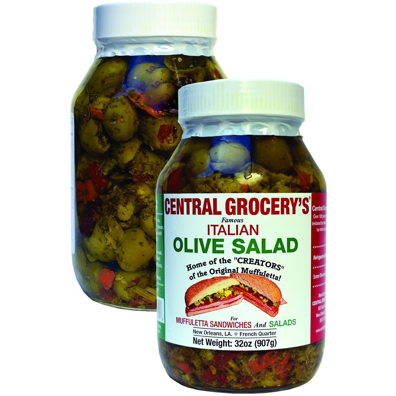 Central Grocery Olive Salad - 32 Oz (Pack Of 1) Perfect For Muffulettas, Sandwiches, Pizza Toppings, Pastas, Hot Dog Topper, Salads And More