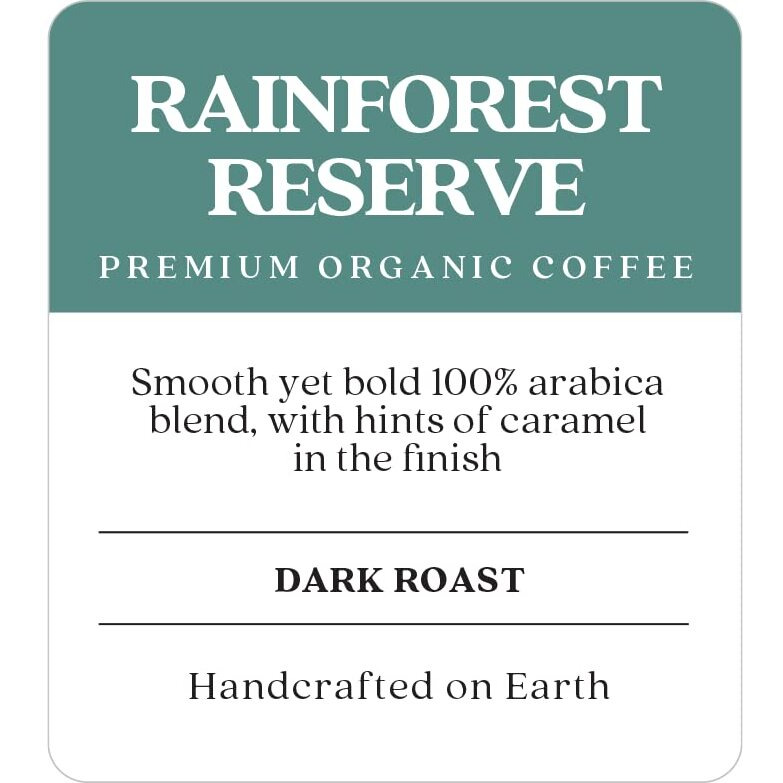 Copper Moon Dark Roast Whole Bean Coffee, Rainforest Reserve Organic Blend, 2 Lb