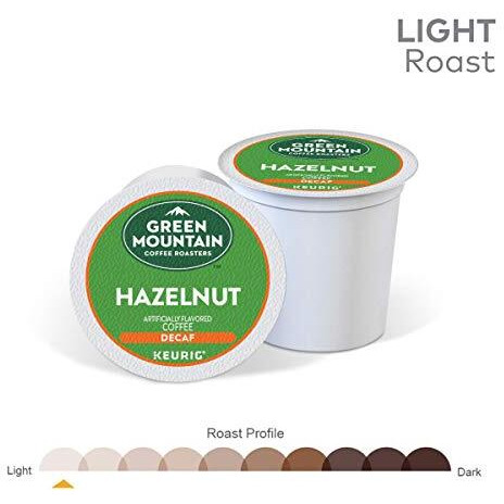 Green Mountain Coffee Roasters Hazelnut Decaf, Single-Serve Keurig K-Cup Pods, Flavored Light Roast Coffee, 48 Count (Pack Of 1)