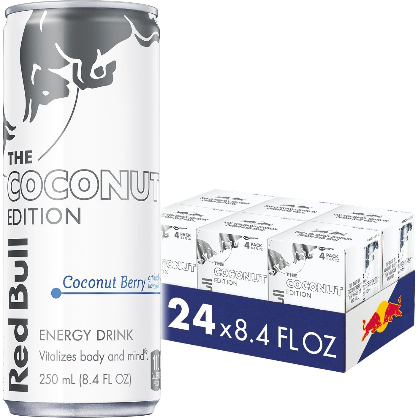Red Bull Energy Drink, The Coconut Edition, 8.4 Fl Oz, 24Count (6 Pack Of 4), 201.6 Fl Oz