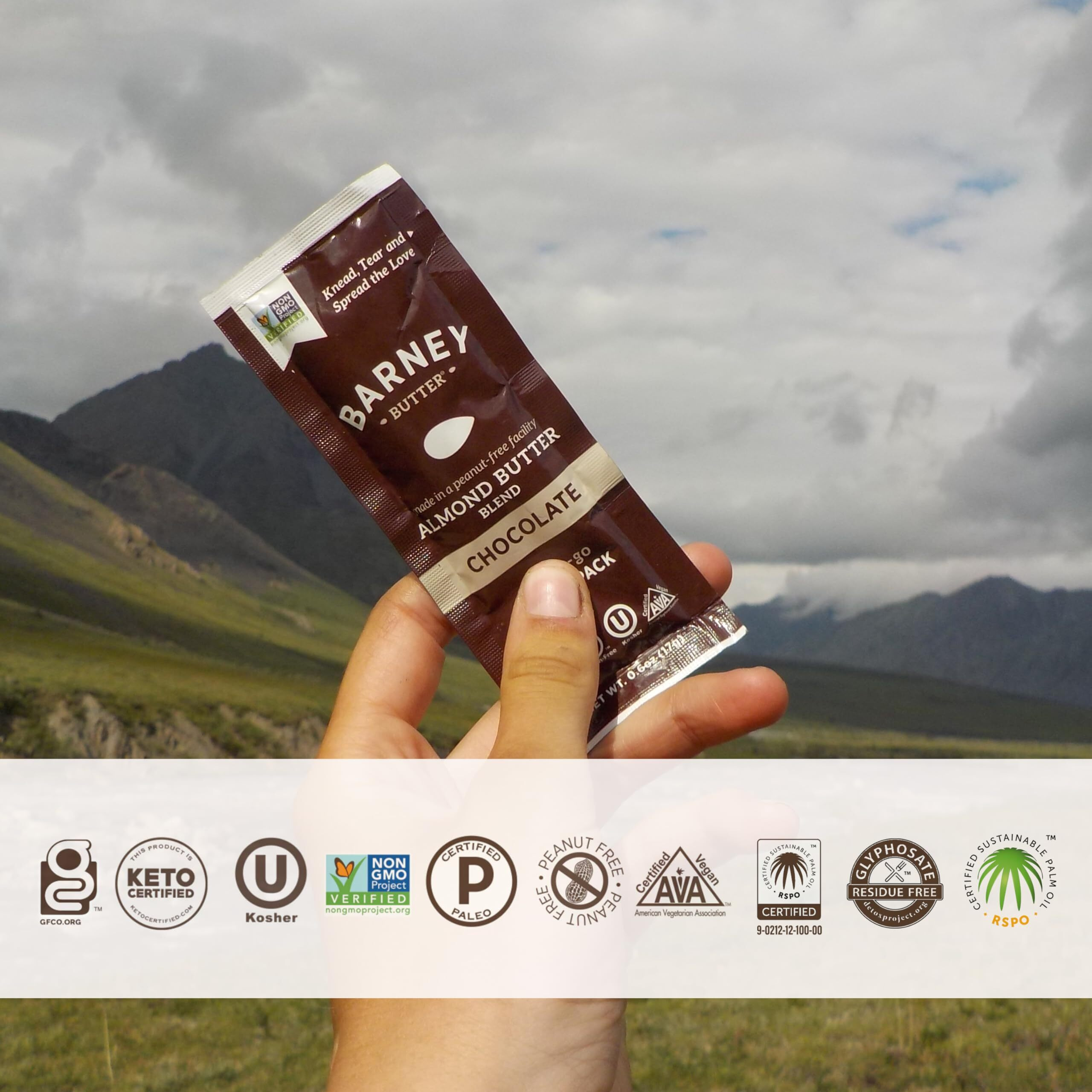 Barney Butter Almond Butter Snack Packs, Chocolate, 0.6 Ounce (Pack Of 24), Skin-Free Almonds, Non-Gmo, Gluten Free, Keto, Paleo, Vegan