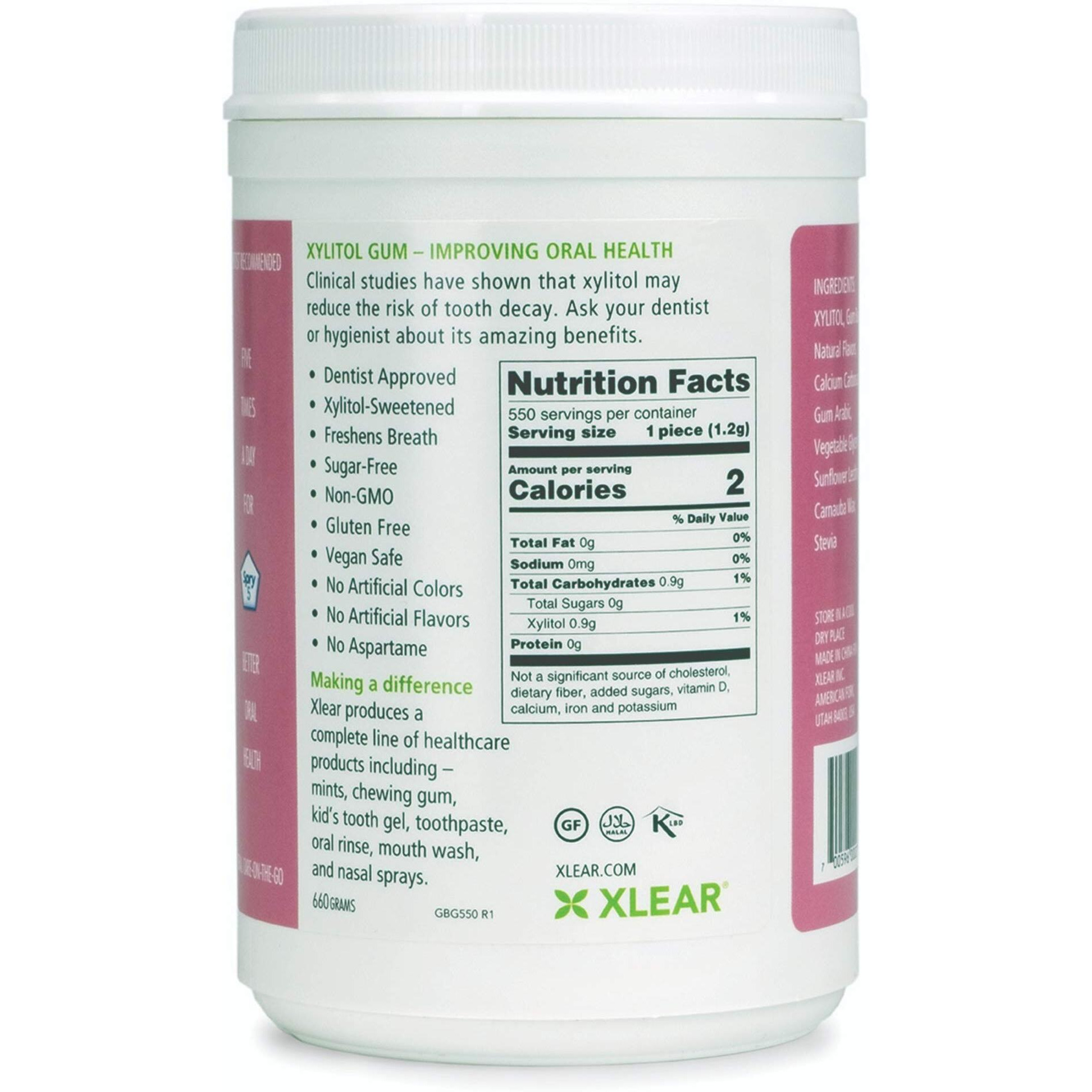 Spry Fresh Natural Xylitol Chewing Gum Dental Defense System Aspartame-Free Sugar Free Gum (Bubble Gum, 550 Count - Pack Of 1)