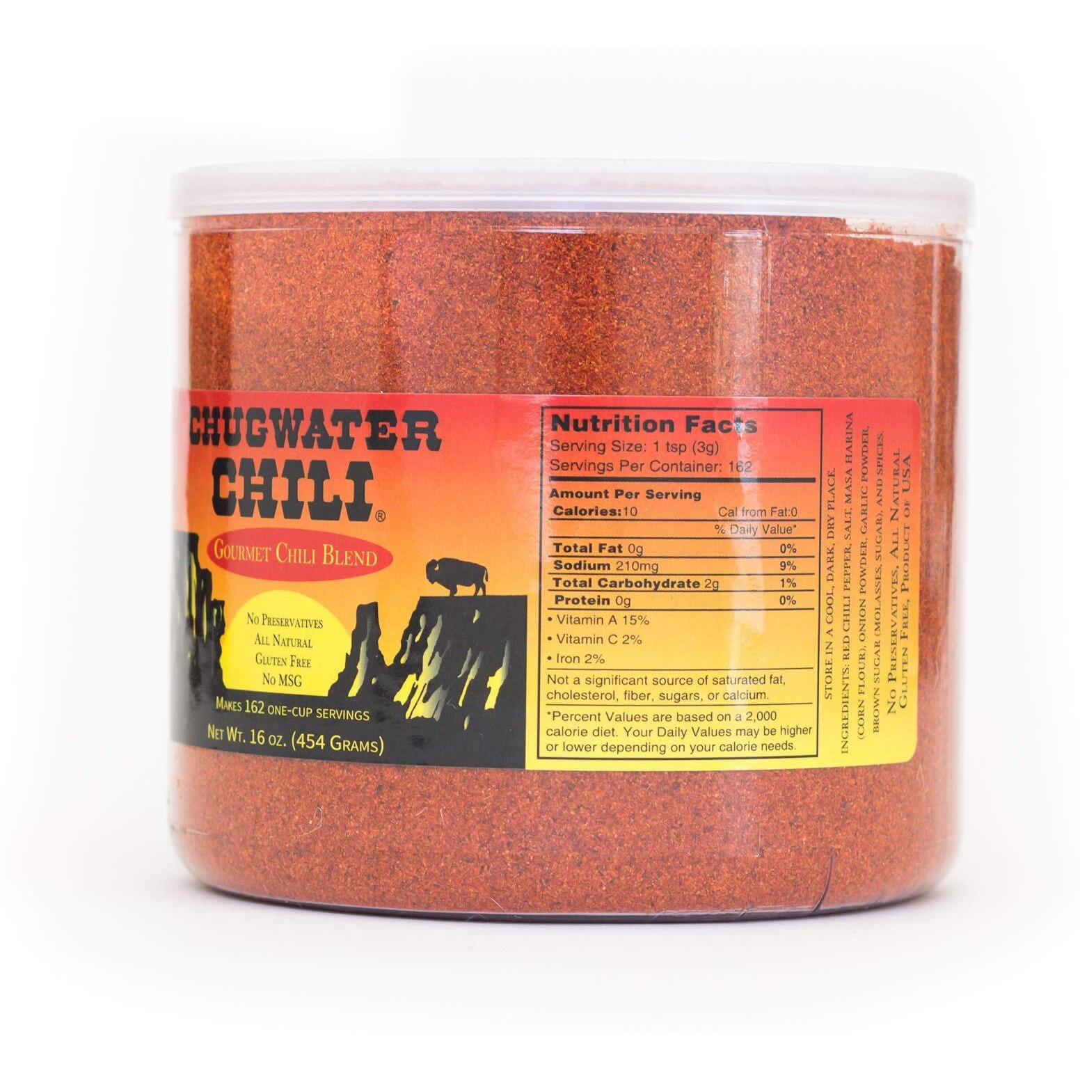 Chugwater Chili | Gourmet Chili Seasoning Mix & Taco Seasoning | 16Oz Tub | Wyoming State Championship Chili Recipe | Secret Blend 12 Spices | All Natural, Gluten Free, No Msg & No Preservatives.