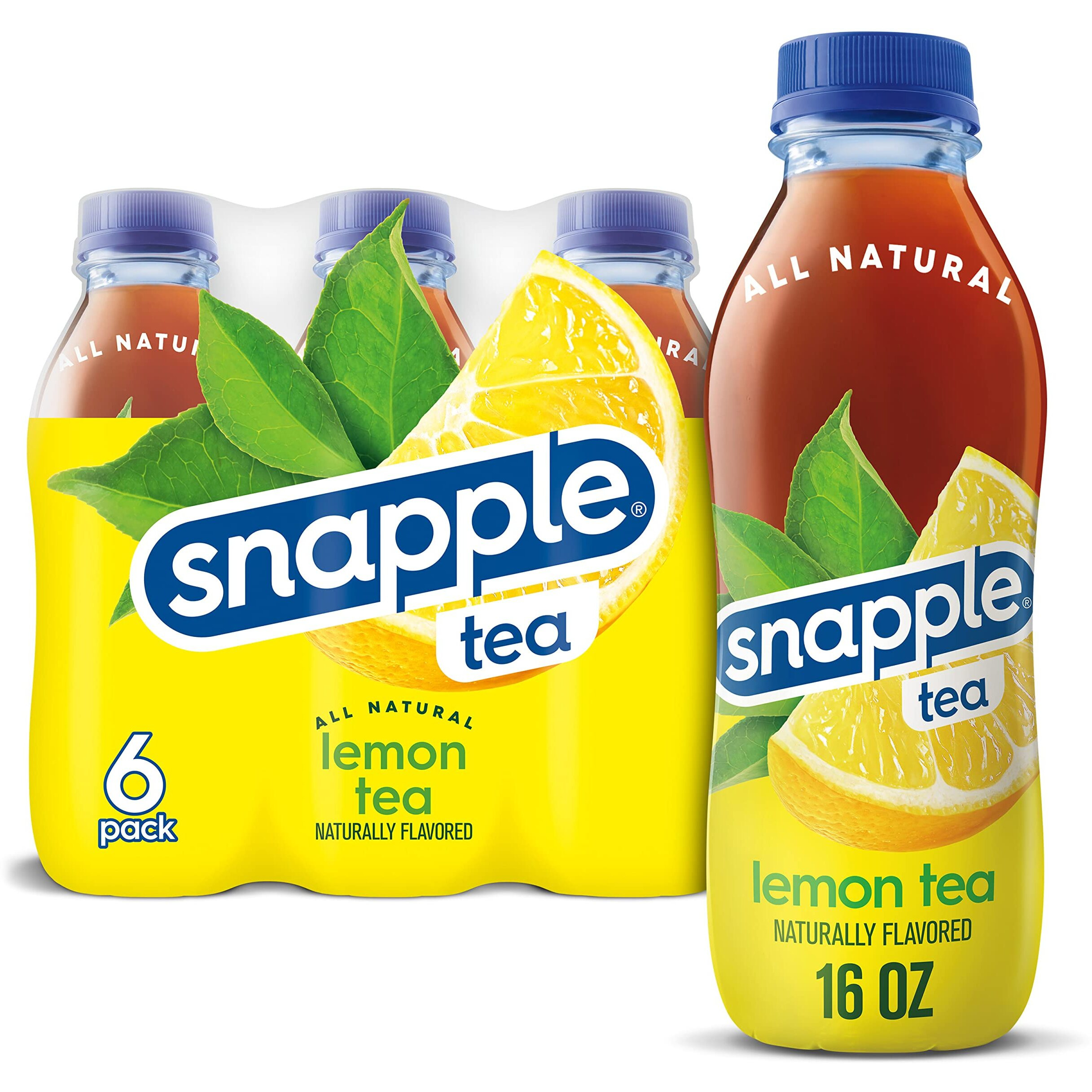 Snapple Lemon Tea, 16 Fl Oz Recycled Plastic Bottle, 6 Pack