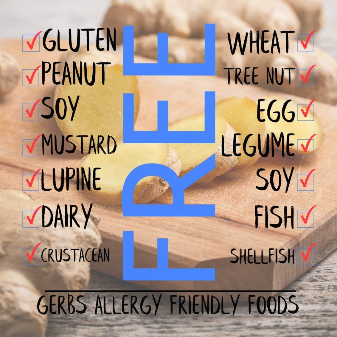 Gerbs Dried Ginger 2 Lbs. Granulated | Freshly Dehydrated Resealable Bulk Bag | Top Food Allergy Free | Sulfur Dioxide Free | Facilitates Weight Loss By Improving Digestion| Gluten & Peanut Free