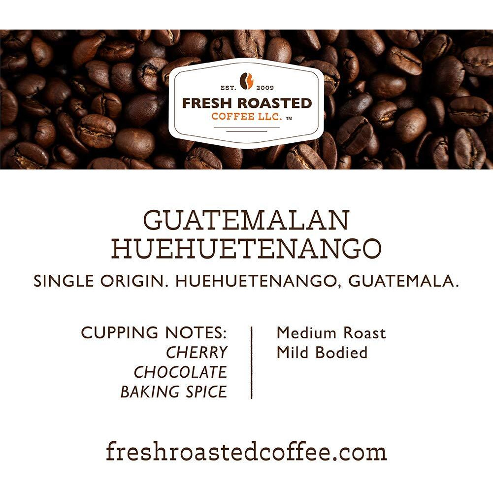 Fresh Roasted Coffee, Guatemala Huehuetenango | Single Origin | Medium Roast | Kosher | K-Cup Compatible | 72 Pods