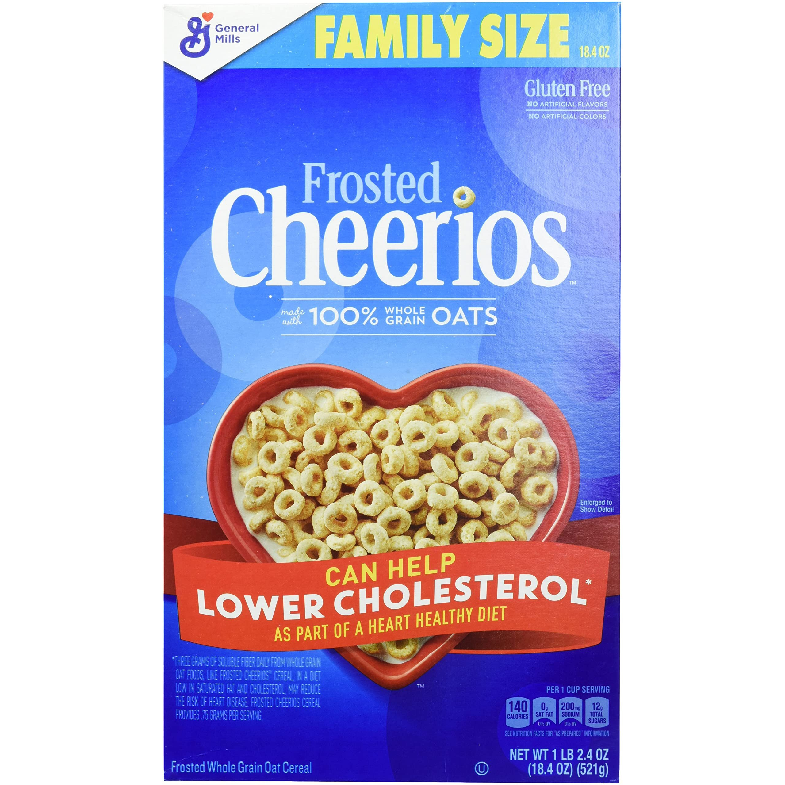 Cheerios Frosted Breakfast Cereal With Oats, Gluten Free, 18.4 Oz (Pack Of 7)