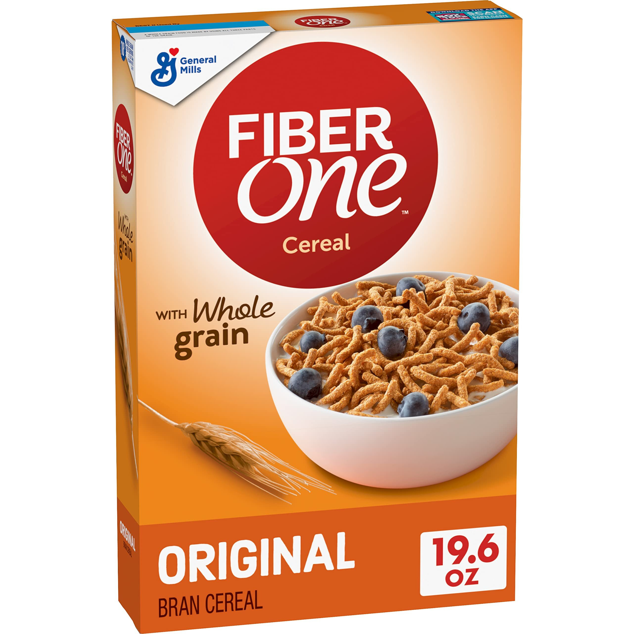 Fiber One Breakfast Cereal, Original Bran, 19.6 Oz (Pack Of 6)