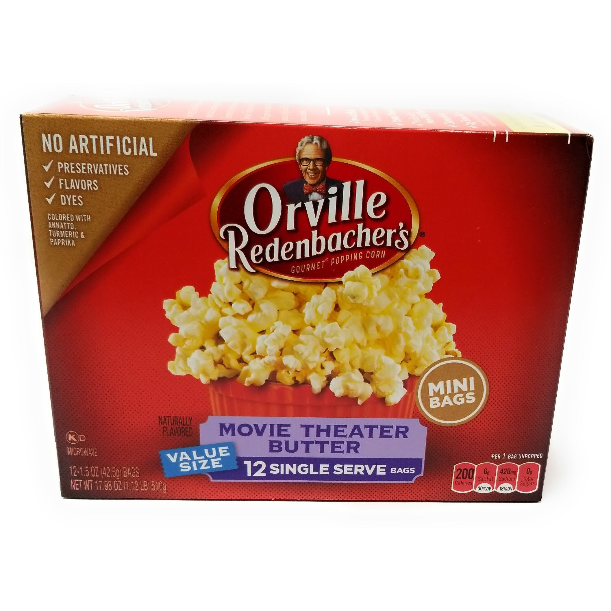 Orville Redenbachers Gourmet Popcorn Movie Theater Butter 12 Ct. Mini (Pack Of 2)