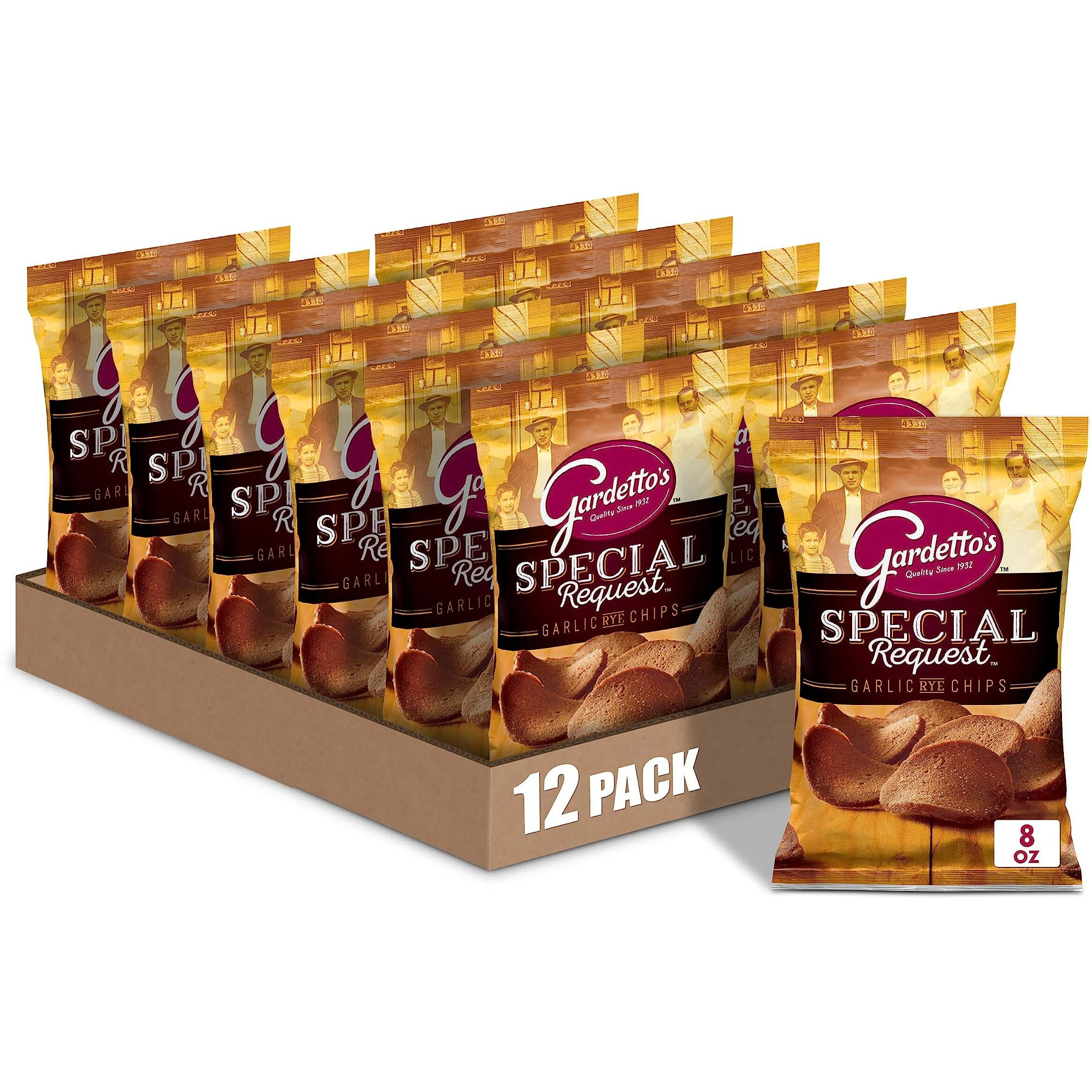 Gardetto's Snack Mix, Roasted Garlic Rye Chips, 8 Oz (Pack Of 12)