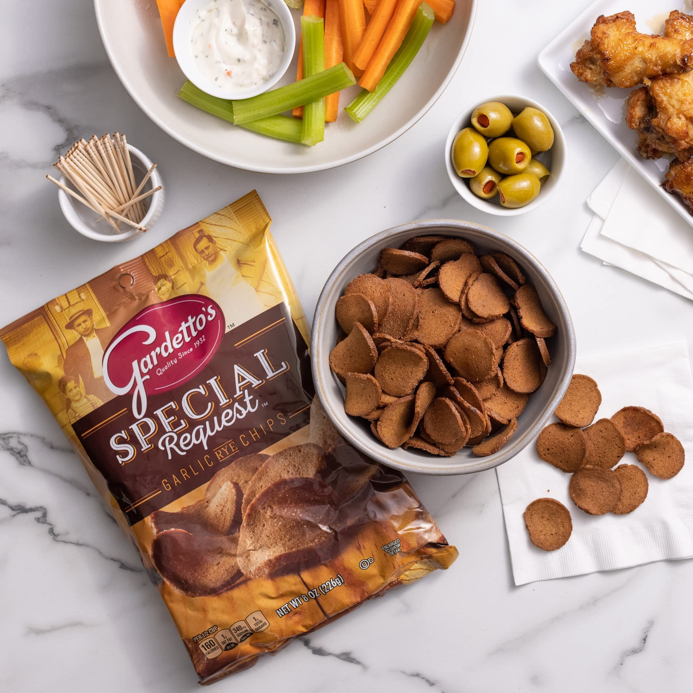 Gardetto's Snack Mix, Roasted Garlic Rye Chips, 8 Oz (Pack Of 12)