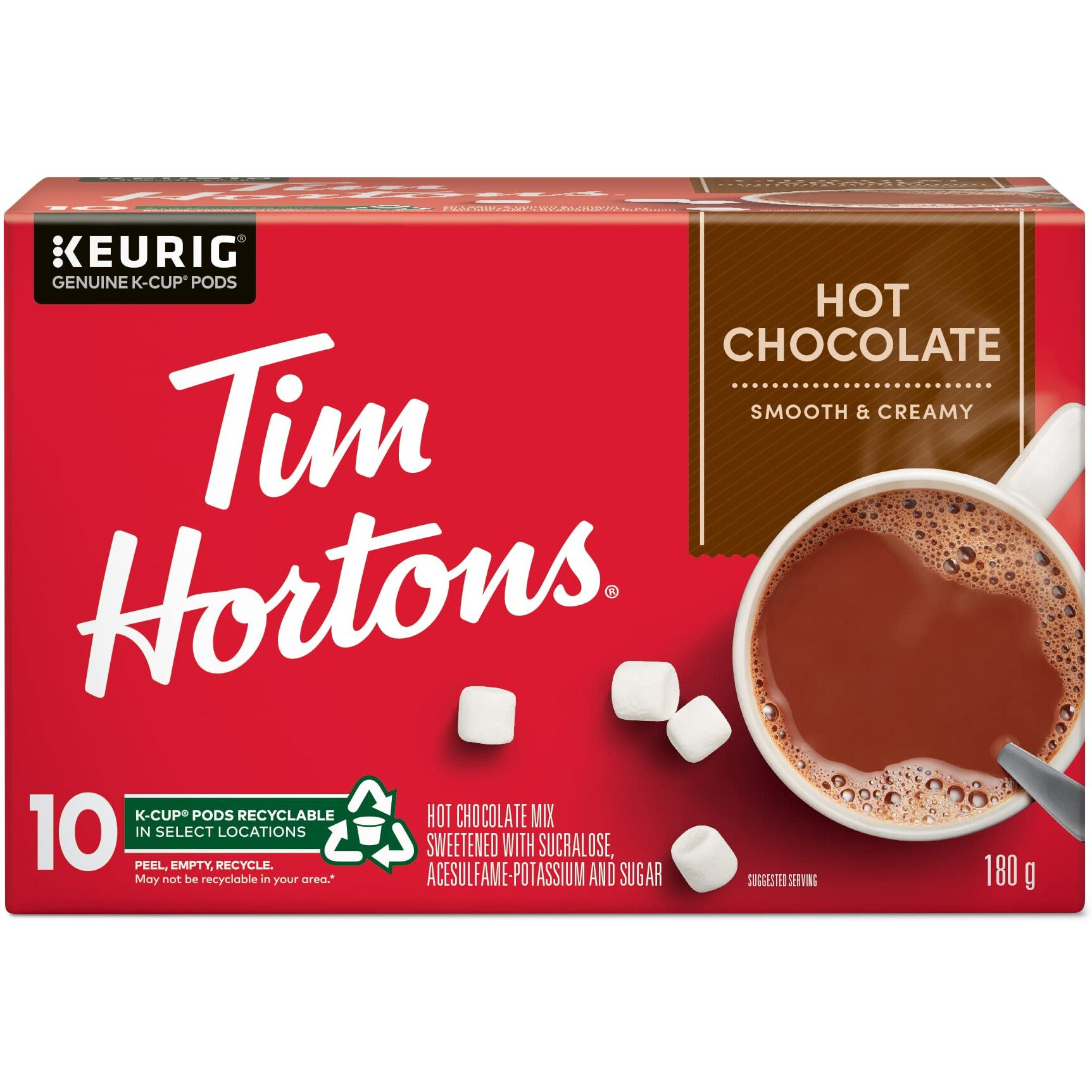 Tim Hortons Original Hot Chocolate, Single Serve Keurig K-Cup Pods, 10 Count