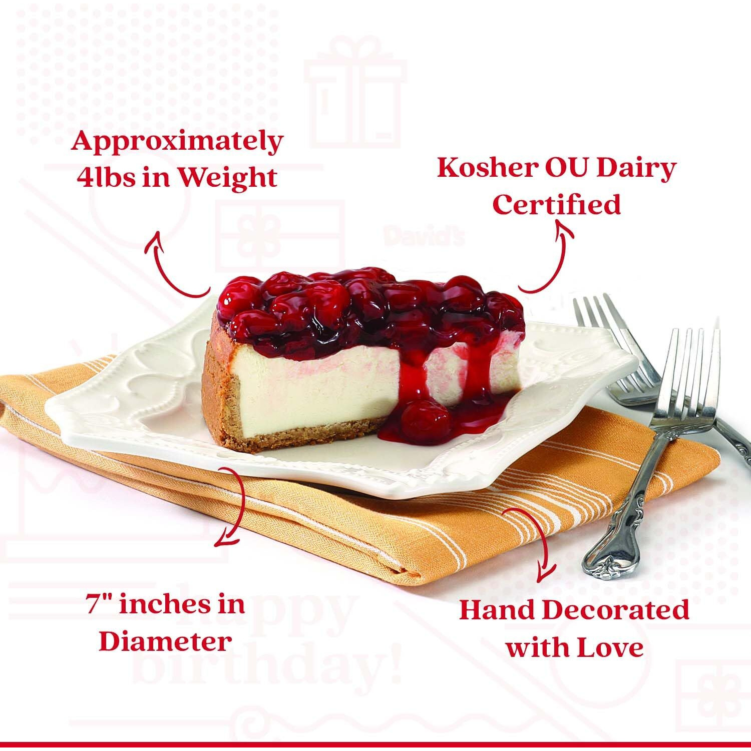 David's Cookies Strawberry Cheesecake 10"" - Delicious Gourmet Food Dessert Made With Fresh Ingredients - Great For Sharing, Surprise Gift For Your Friends And Family