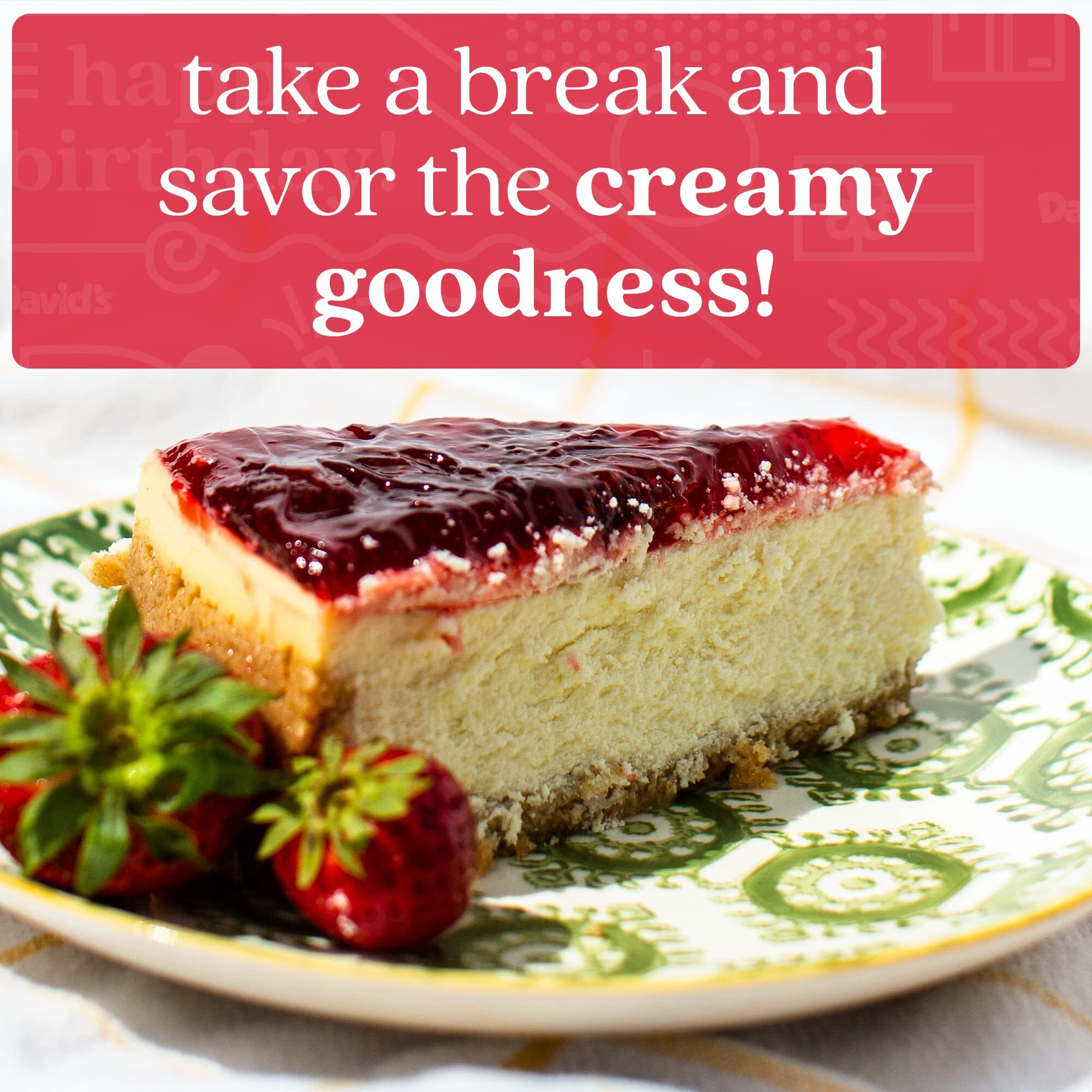 David's Cookies Strawberry Cheesecake 10"" - Delicious Gourmet Food Dessert Made With Fresh Ingredients - Great For Sharing, Surprise Gift For Your Friends And Family