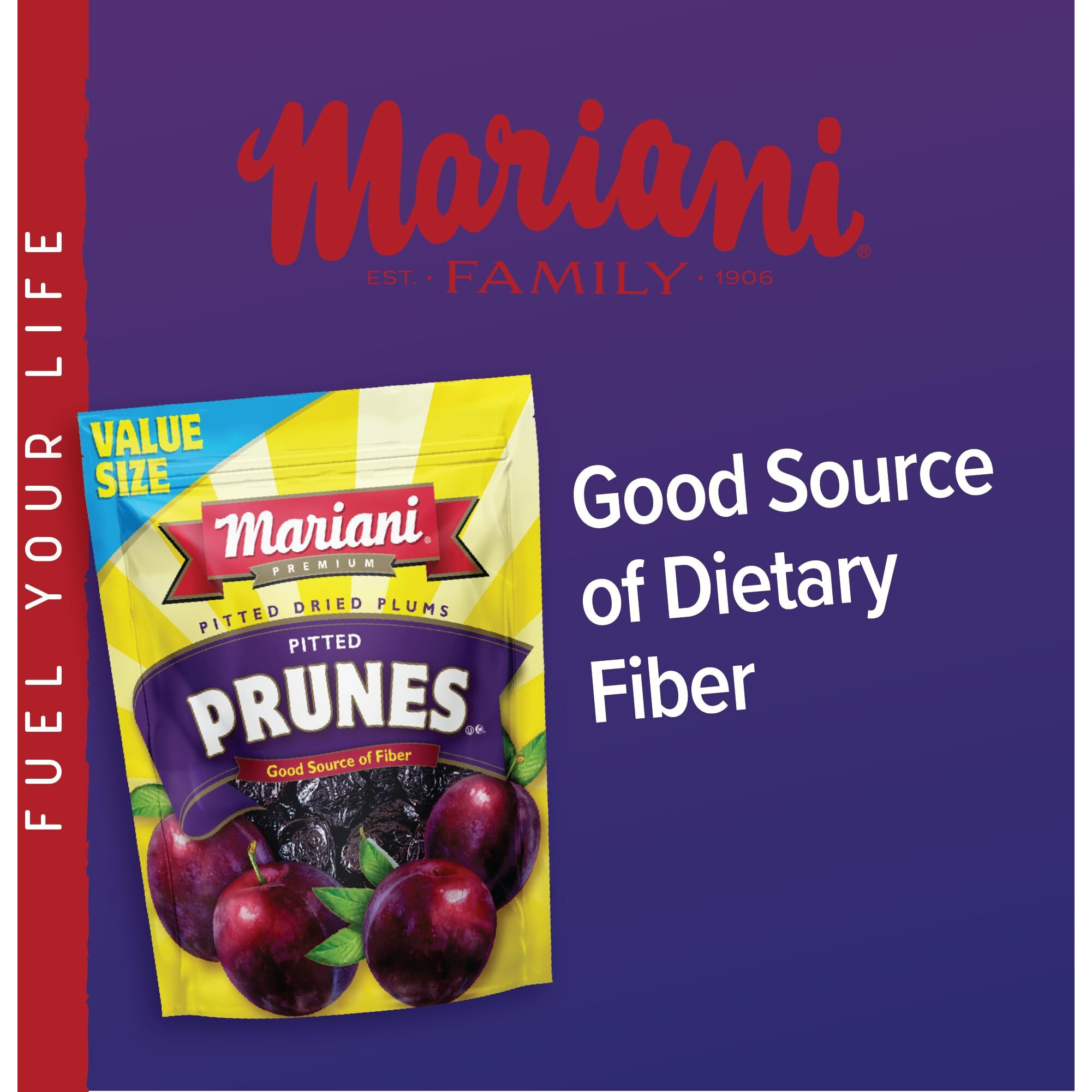 Mariani | Pitted Prunes | Dried Fruit | Healthy, Vegan, Gluten Free Snack For Kids & Adults | No Sugar Added | 32 Ounces (Pack Of 1) - Resealable Bag