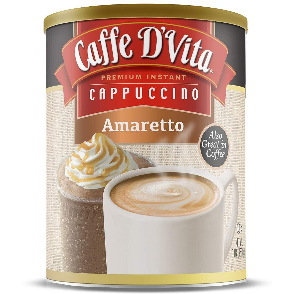 Caffe D'Vita Amaretto Cappuccino 1 Lb. Can (16 Oz.)