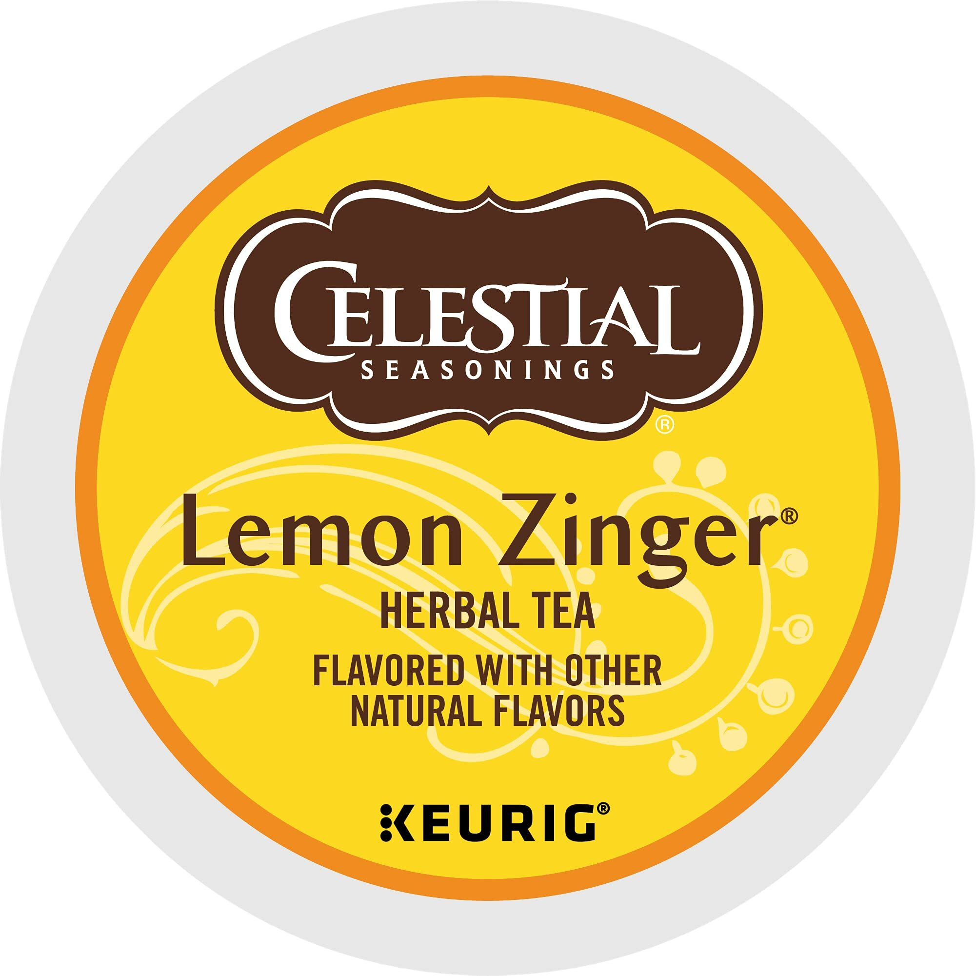 Celestial Seasonings Lemon Zinger Herbal Tea, Single-Serve Keurig K-Cup Pods, 72 Count