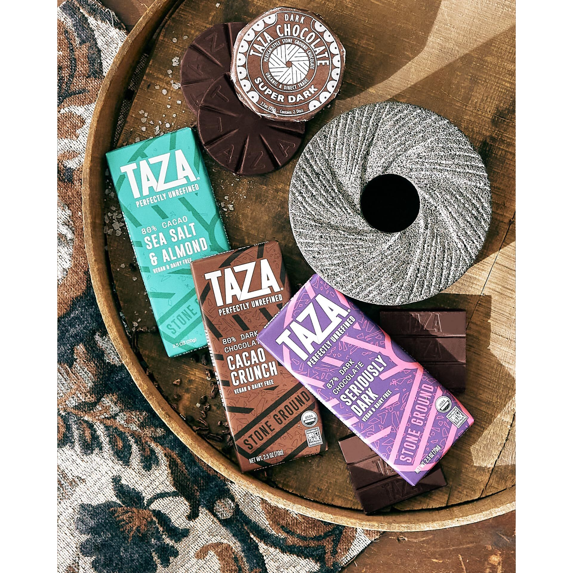 Taza Chocolate Organic Amaze Bar 87% Stone Ground, Seriously Dark, 2.5 Ounce (10 Count), Vegan
